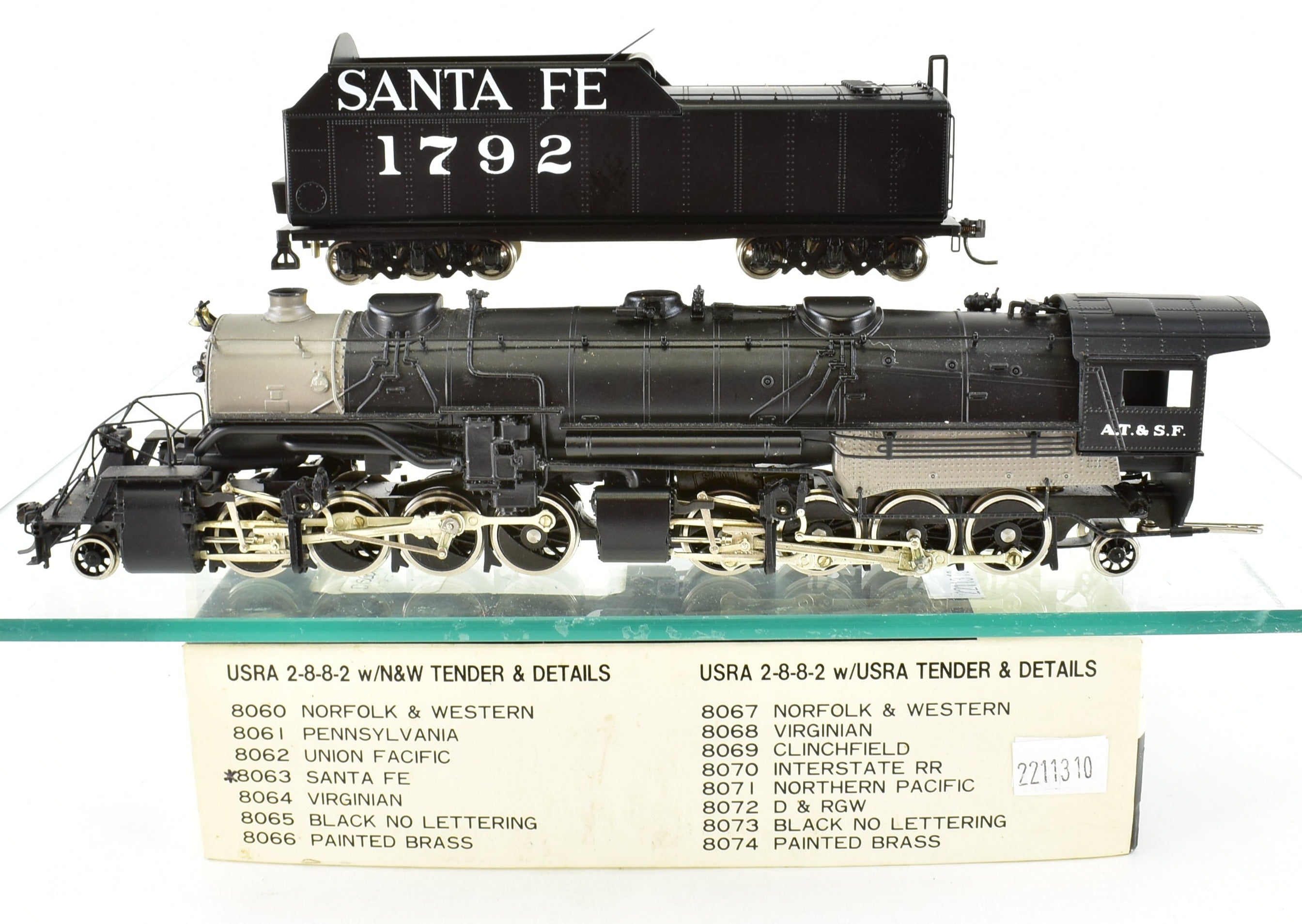 HO Scale Brass ATSF - Santa Fe USRA 2-8-8-2 Mallet Factory-Painted Powerhouse Model