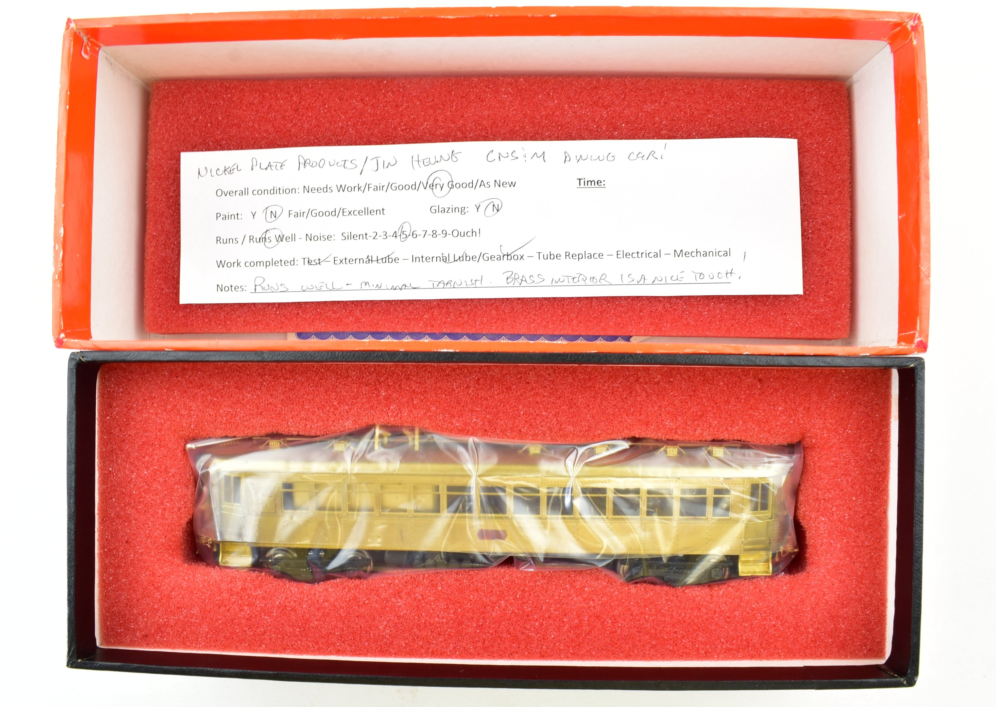 1980s Jin Hueng-built HO Brass Nickel Plate NSL Interurban Dining Car Model