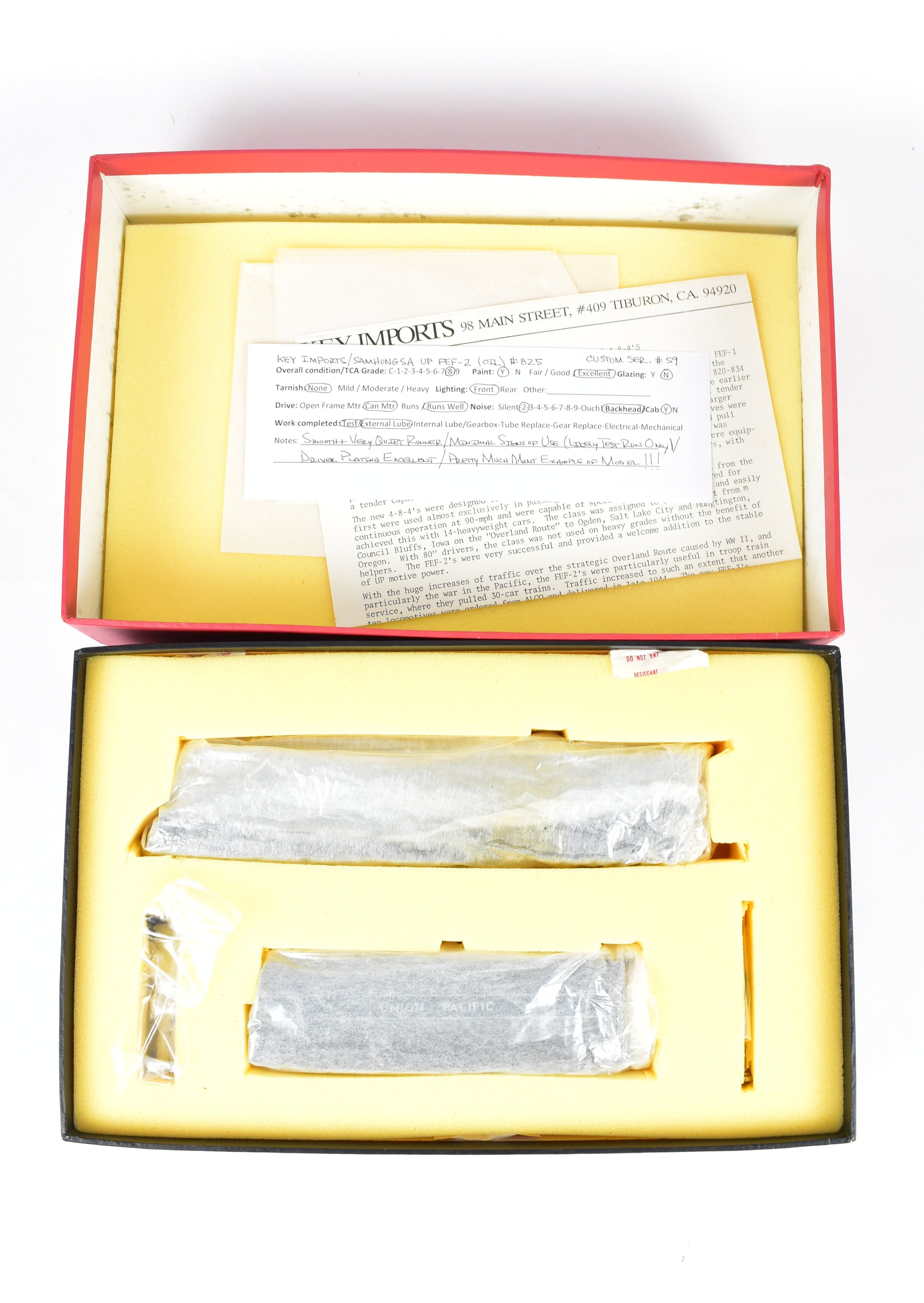HO Brass Key Imports Union Pacific 4-8-4 FEF-2 Oil Version Grey No. 825 CS 59