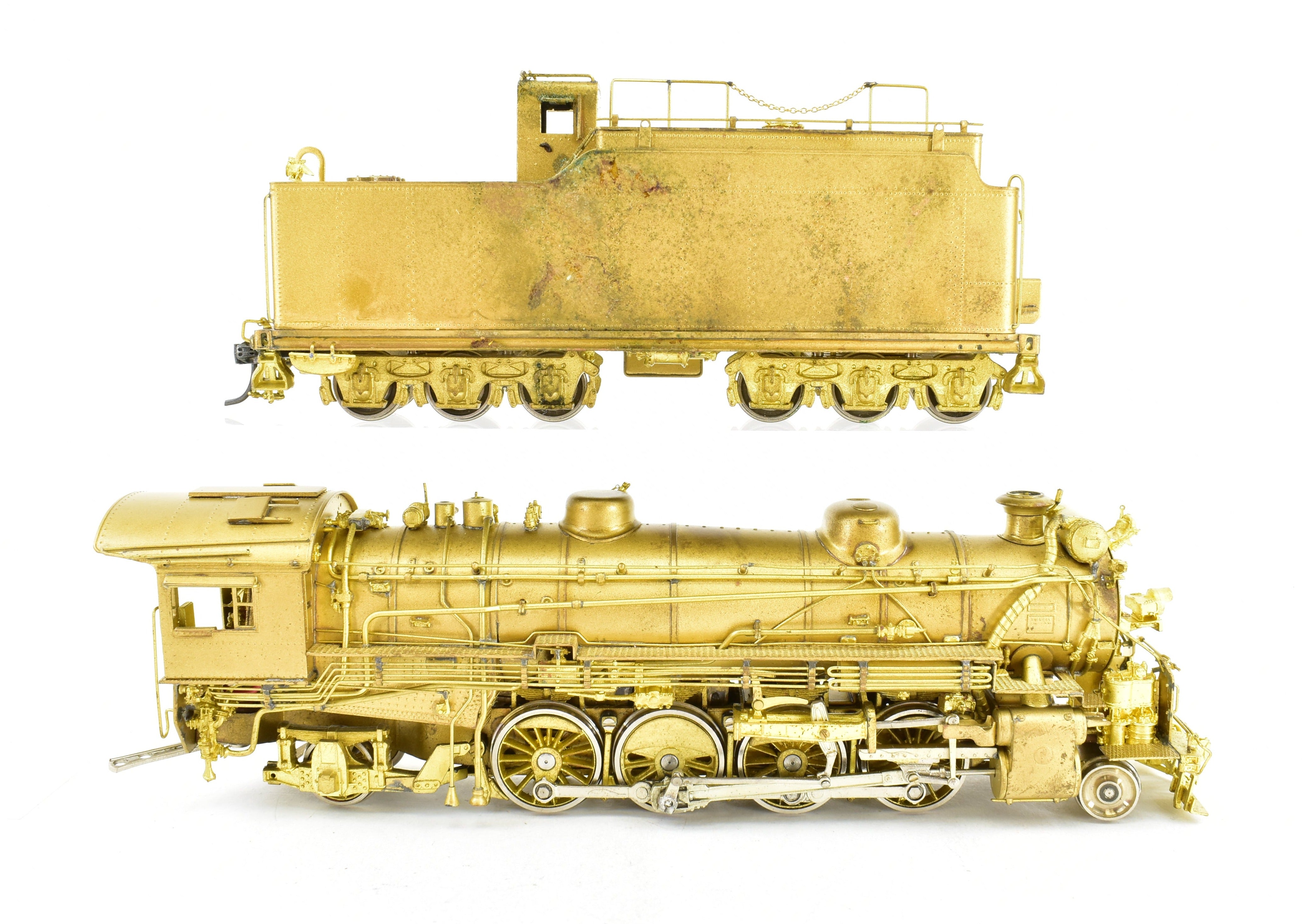 HO Scale Brass Key Imports Texas & Pacific H-2r 2-8-2 Mikado Steam Locomotive Model #800 with Elesco Feedwater Heater