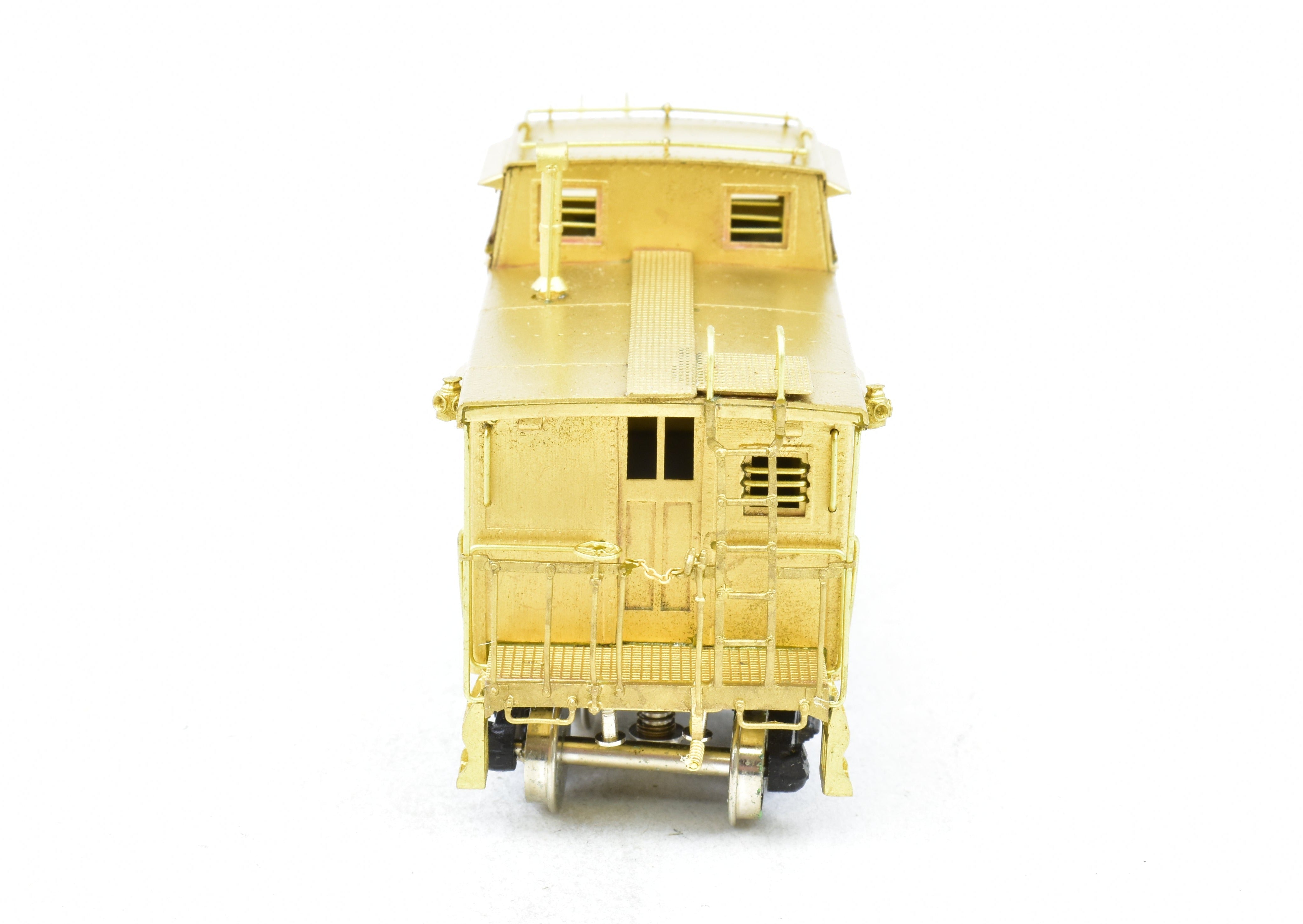 High - Quality HO Scale Brass Nickel - Plated Chesapeake & Ohio Steel Caboose Model by NPP - Nickel Plate Products