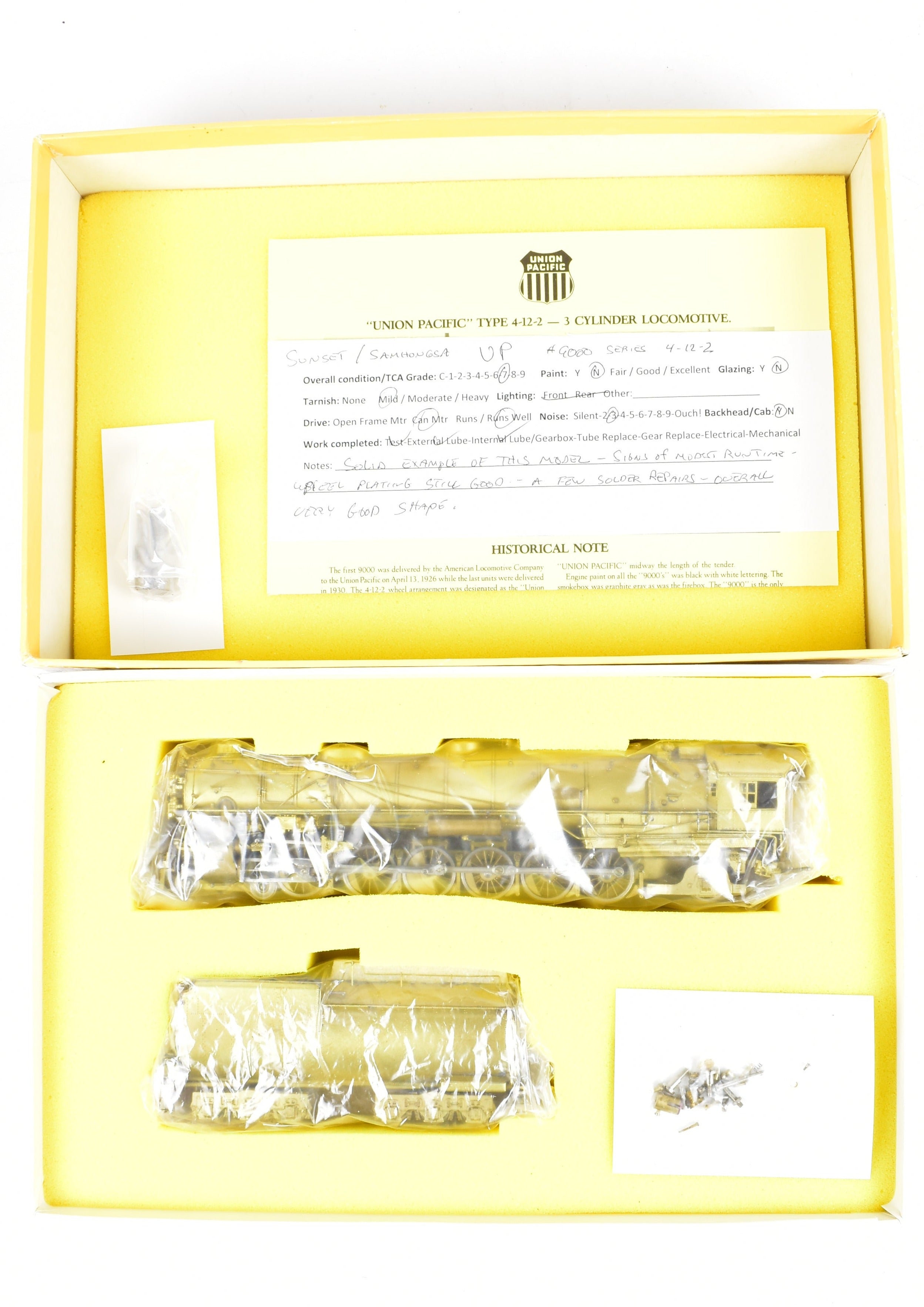 HO Scale Brass Sunset Models Union Pacific 9000 4 - 12 - 2 Locomotive Model