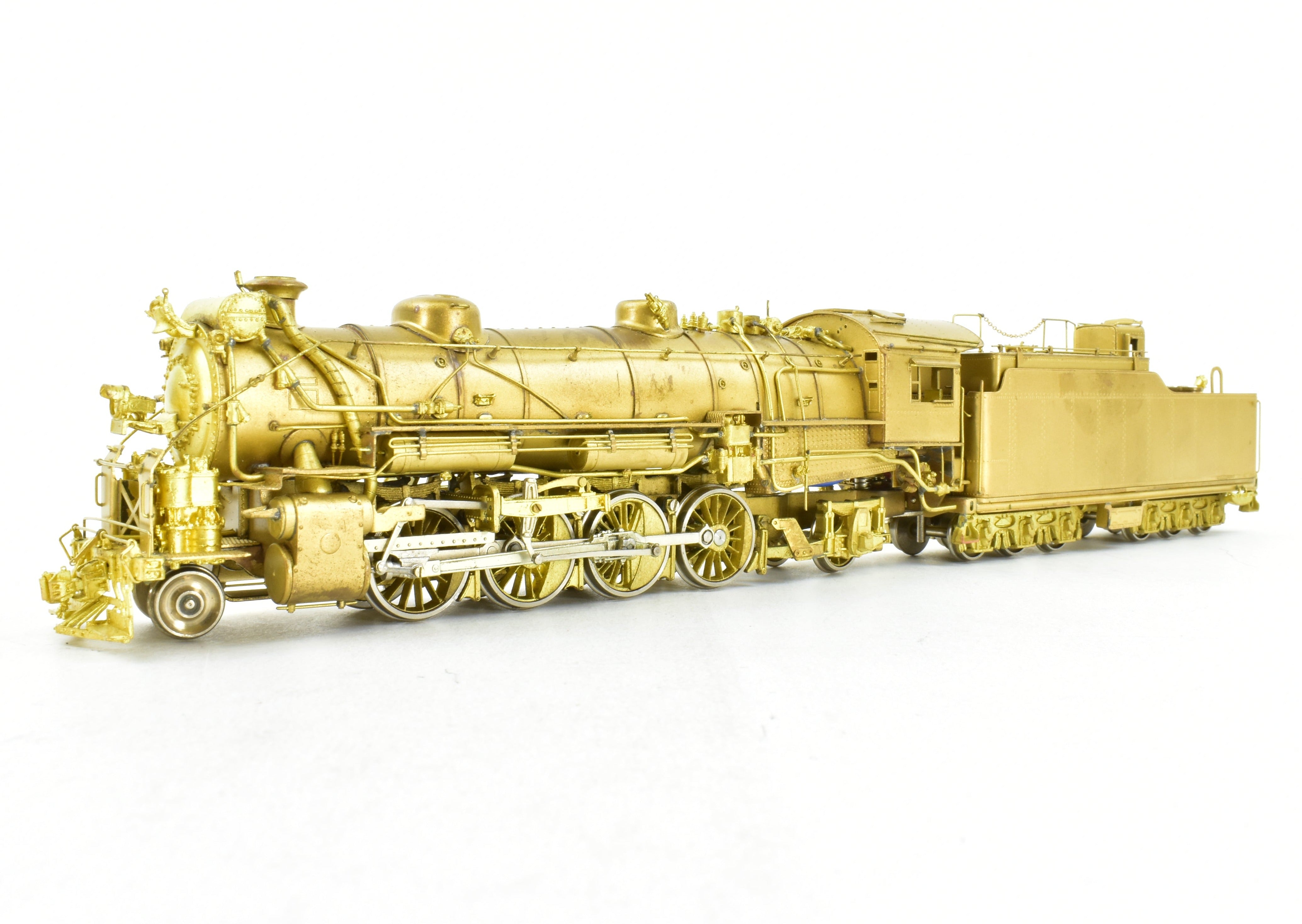 HO Scale Brass Key Imports Texas & Pacific H-2r 2-8-2 Mikado Steam Locomotive Model #800 with Elesco Feedwater Heater