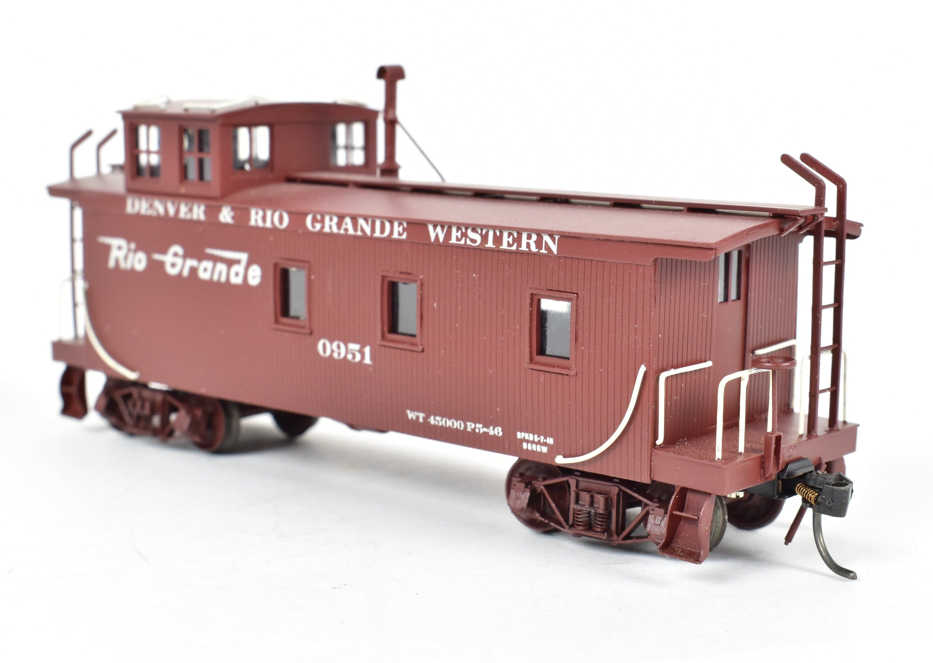 HO Scale Brass Pacific Fast Mail D&RGW Wood Caboose No. 0951 CP