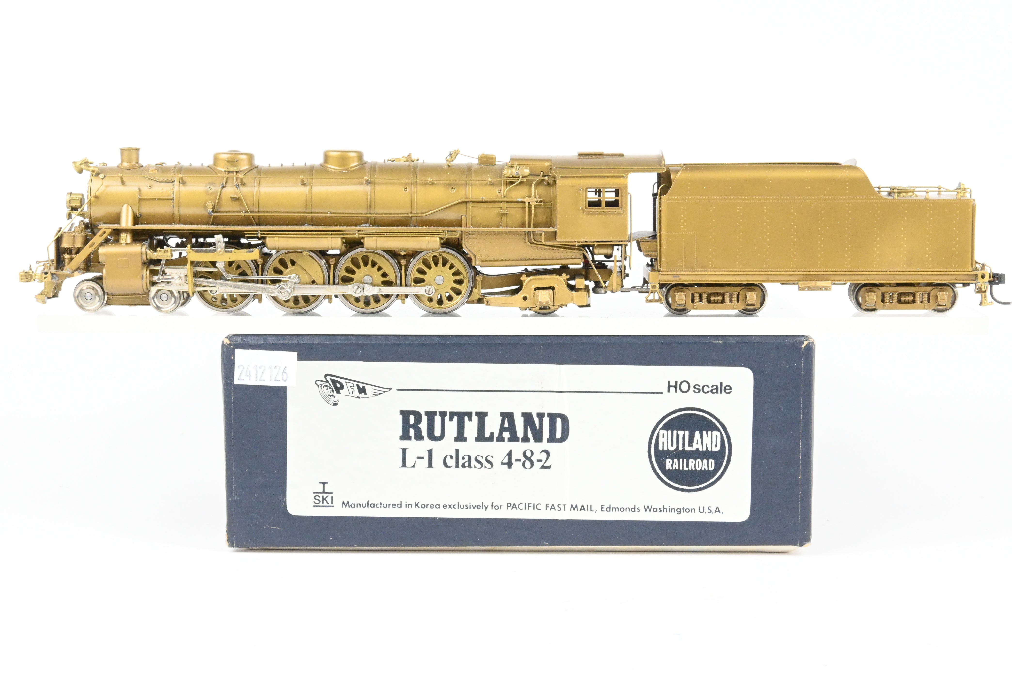 HO Scale Brass SKI Rutland Railroad L-1 Class 4-8-2 Mountain Pacific Fast Mail Model