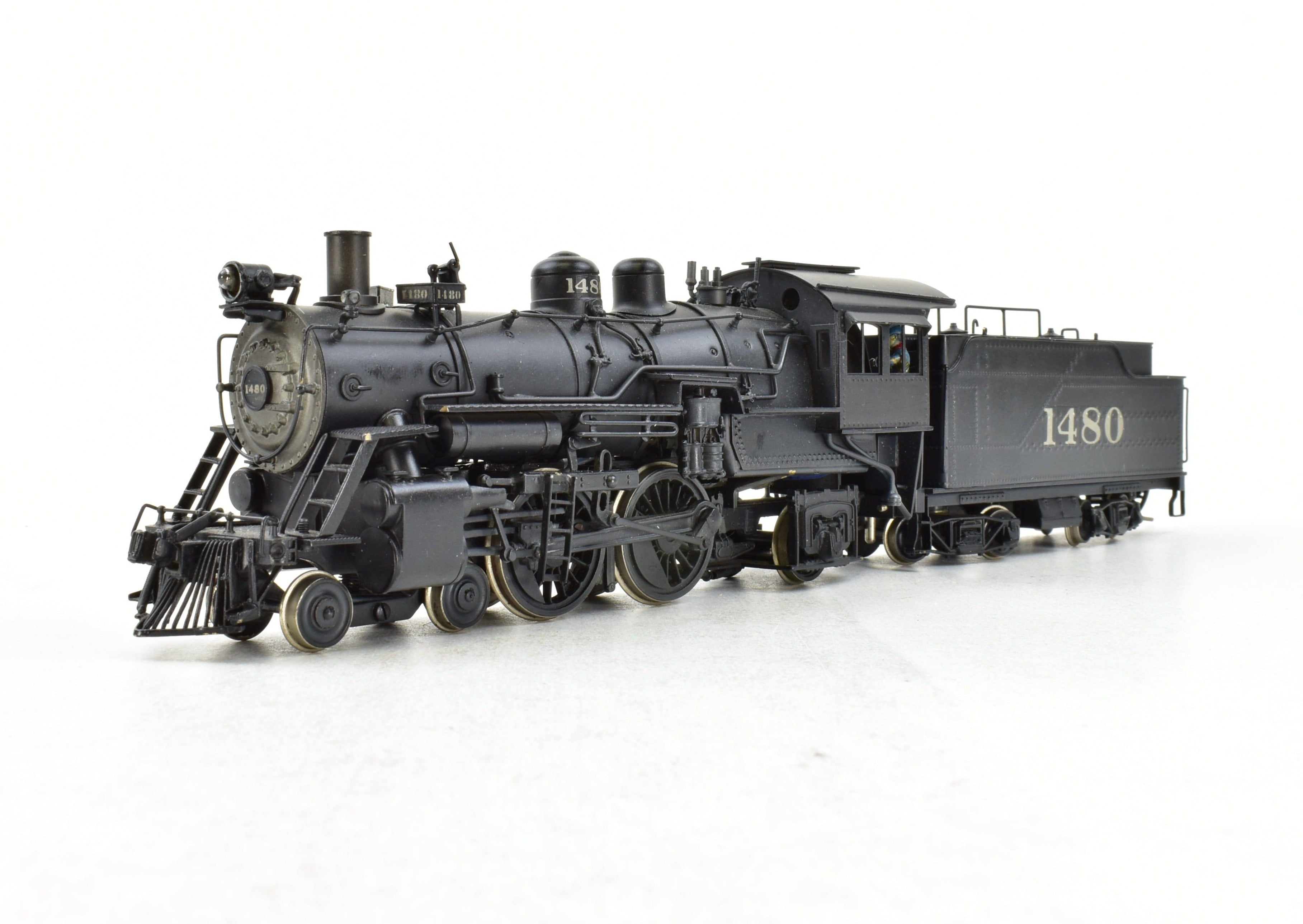 HO Scale Brass Model Train - NJ Custom Brass ATSF Santa Fe Class 1400 4-4-2 Locomotive CP No. 1480, Sold As-Is Condition