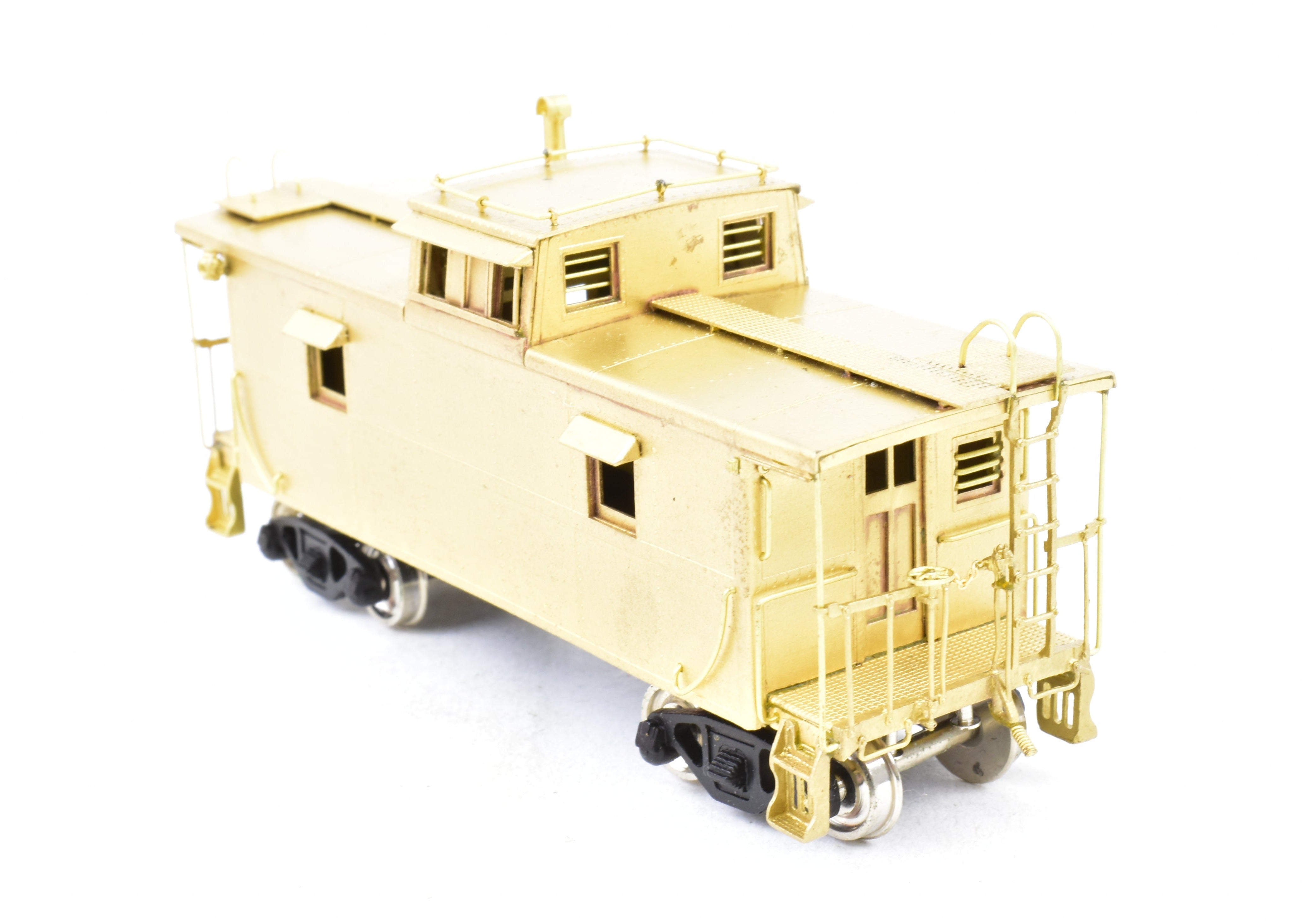 High - Quality HO Scale Brass Nickel - Plated Chesapeake & Ohio Steel Caboose Model by NPP - Nickel Plate Products