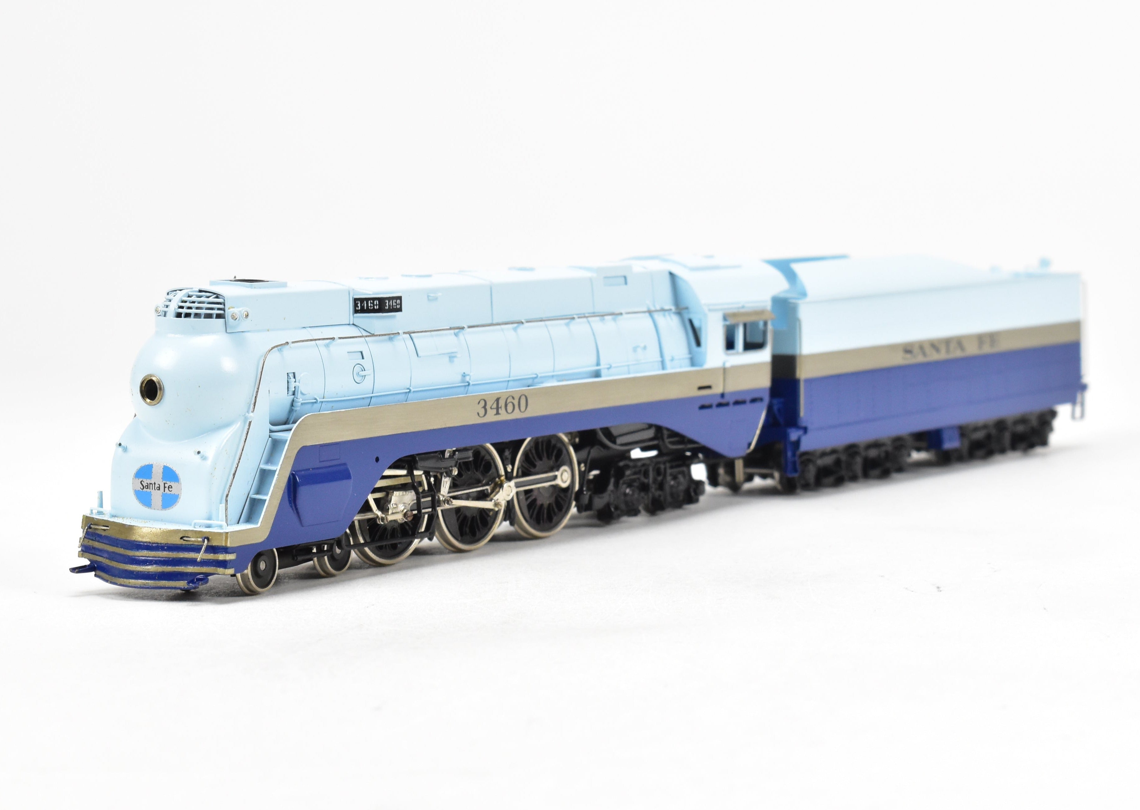 1974 HO Brass Tenshodo ATSF Santa Fe 4-6-4 No. 3460 Blue Goose Hudson Model