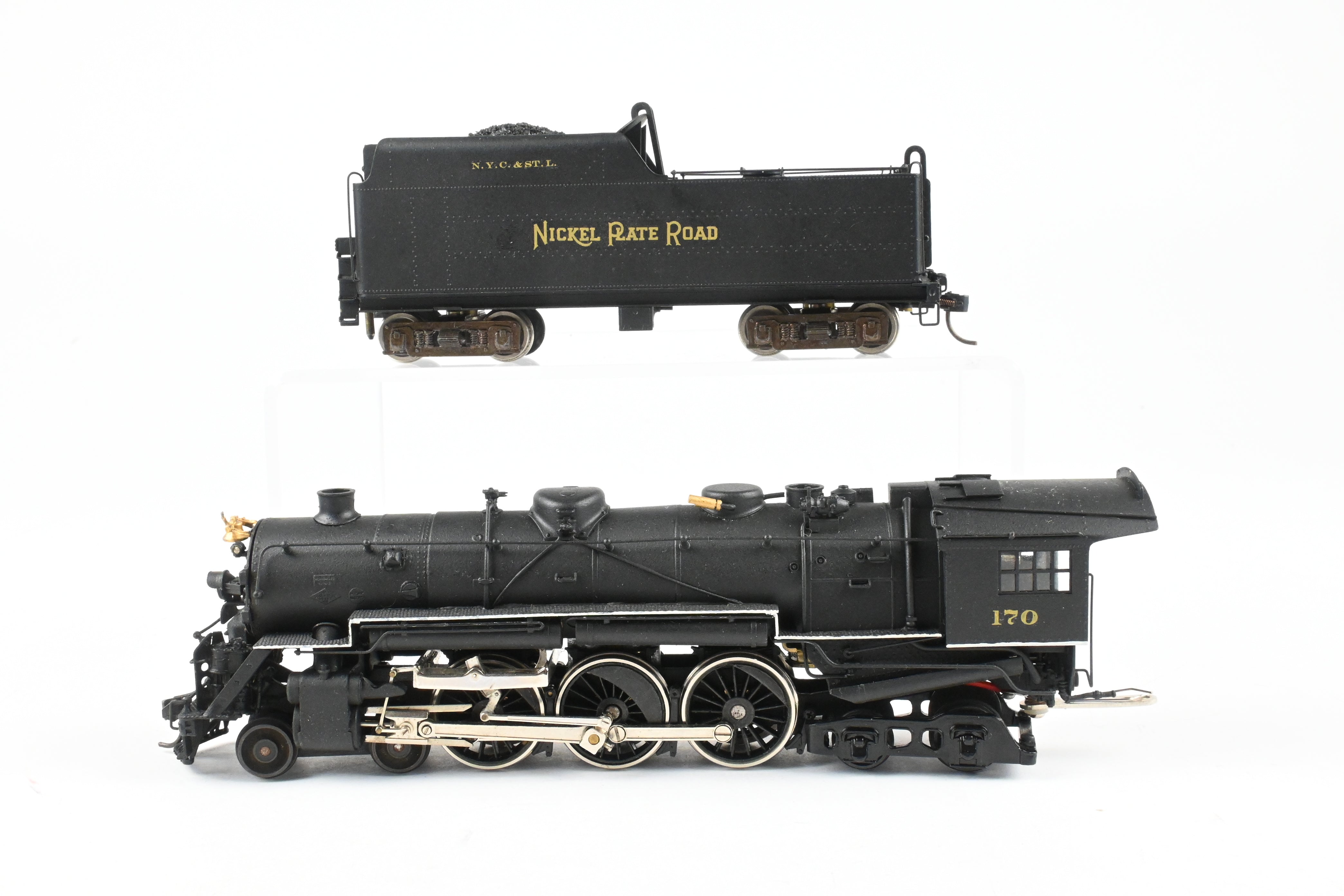 HO Scale Brass Model Train - Nickel Plate Products (NPP) Nickel Plate Road Class L - 1a 4 - 6 - 4 Steam Locomotive without Elephant Ears, Custom Painted Number 170