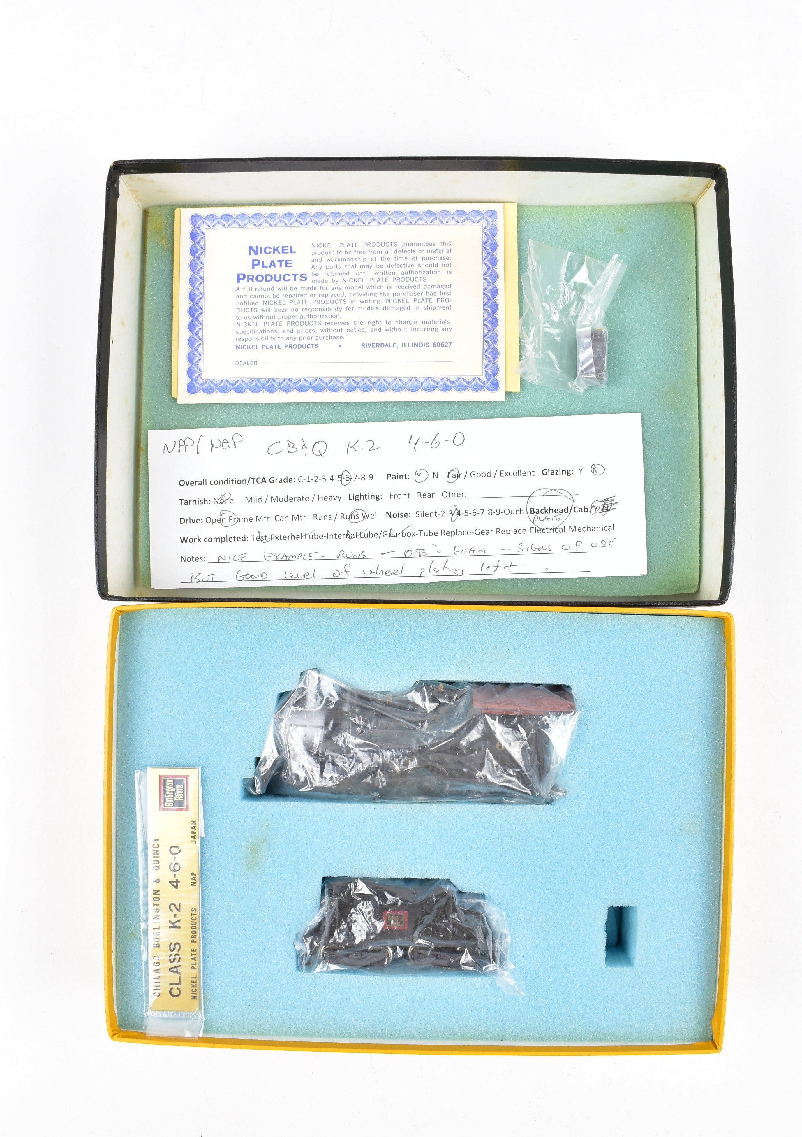 HO Scale Custom Painted Nickel Plate Products CB&Q Burlington Route K-2 4-6-0 Ten Wheeler Brass Model