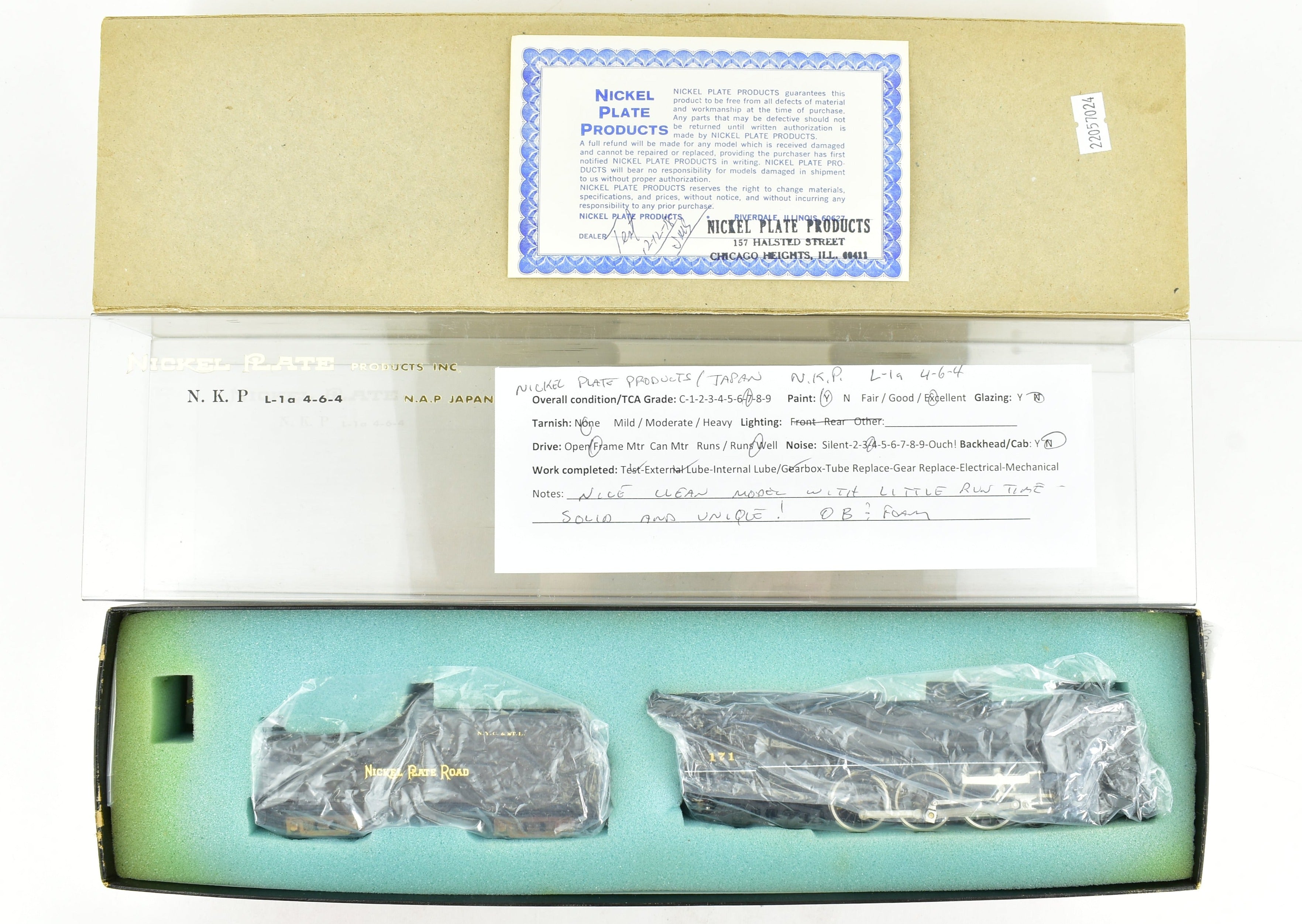 HO Scale Brass NPP Nickel - Plated NKP Class L - 1a 4 - 6 - 4 Pro - Painted Smoke Lifters Model