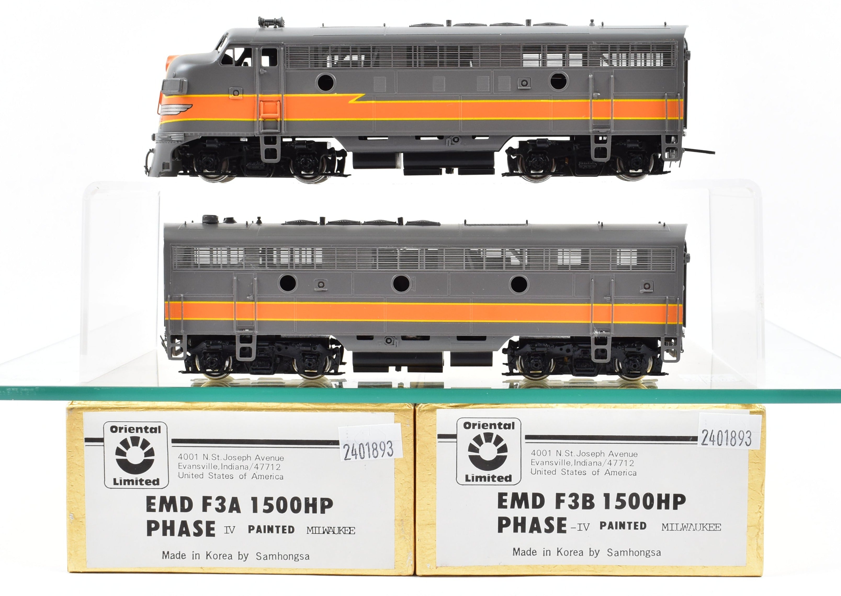 HO Brass Oriental Limited Milwaukee Road EMD F3A/F3B Un-numbered Lettered Models