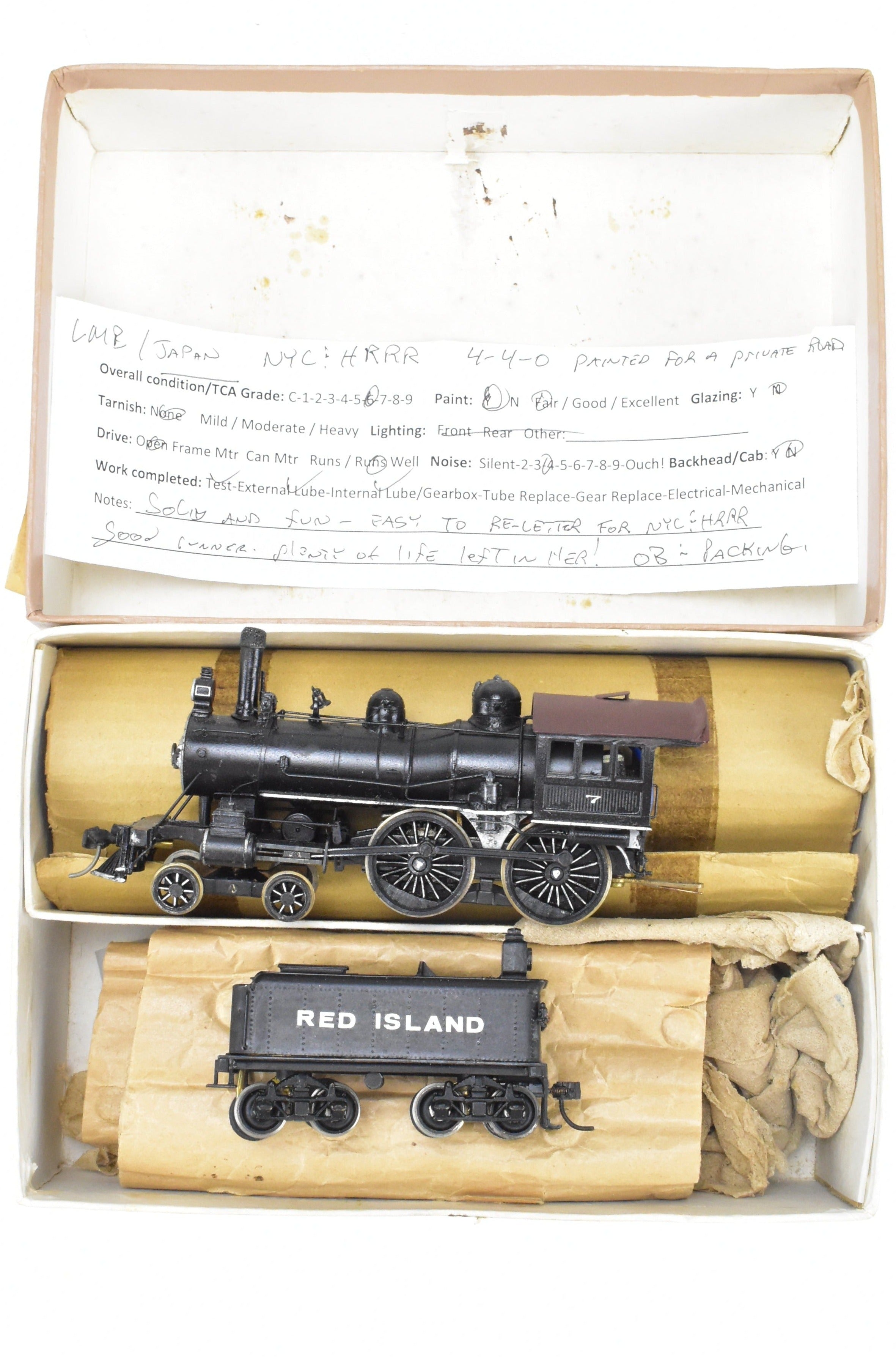 HO Scale Brass LMB NYC - New York Central Buchanan Style 4-4-0 CP Fictional Railroad Model in Red Color
