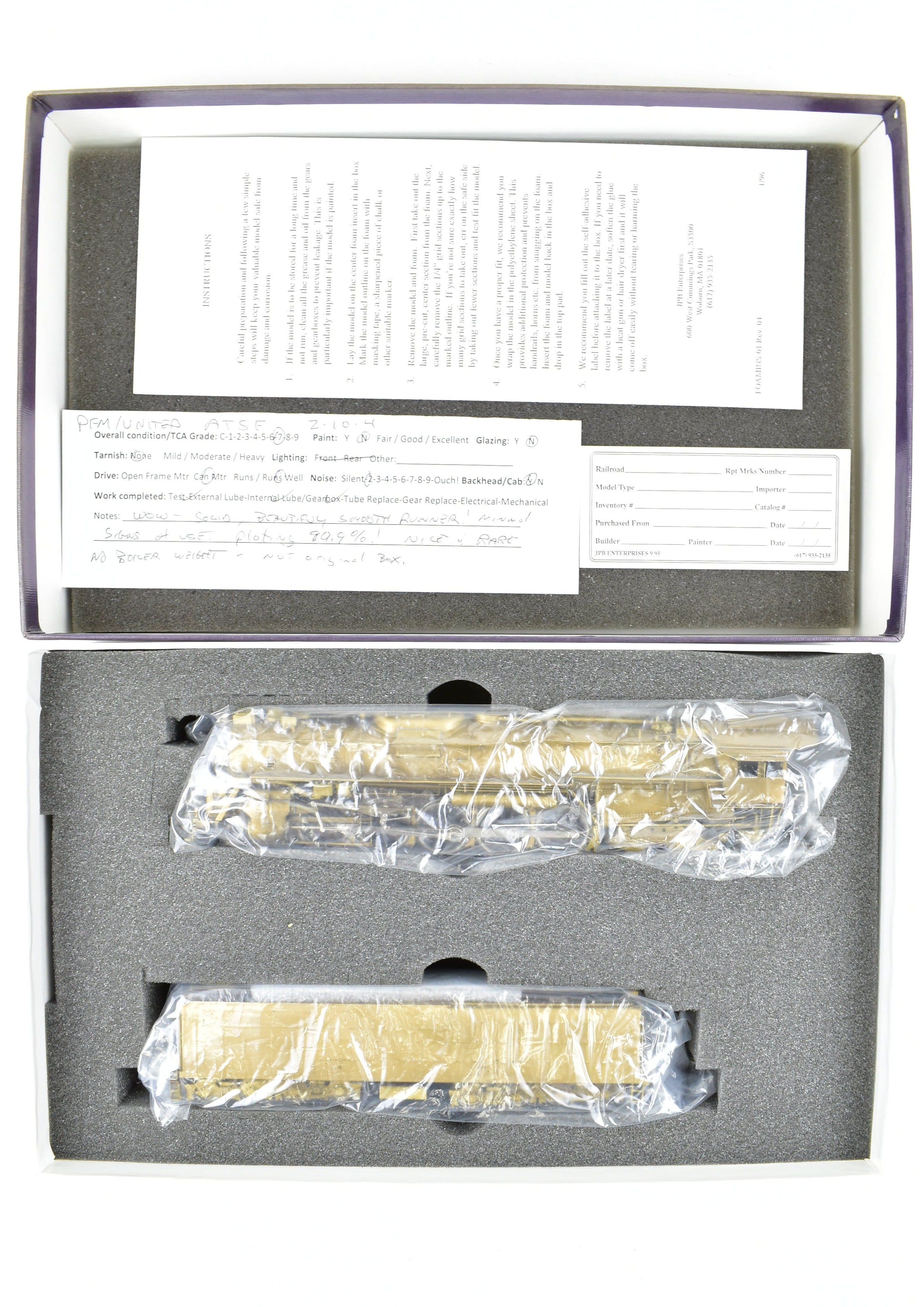 1982 HO Brass PFM - United ATSF Santa Fe 2-10-4 Late Version #5020 in ReBoxx