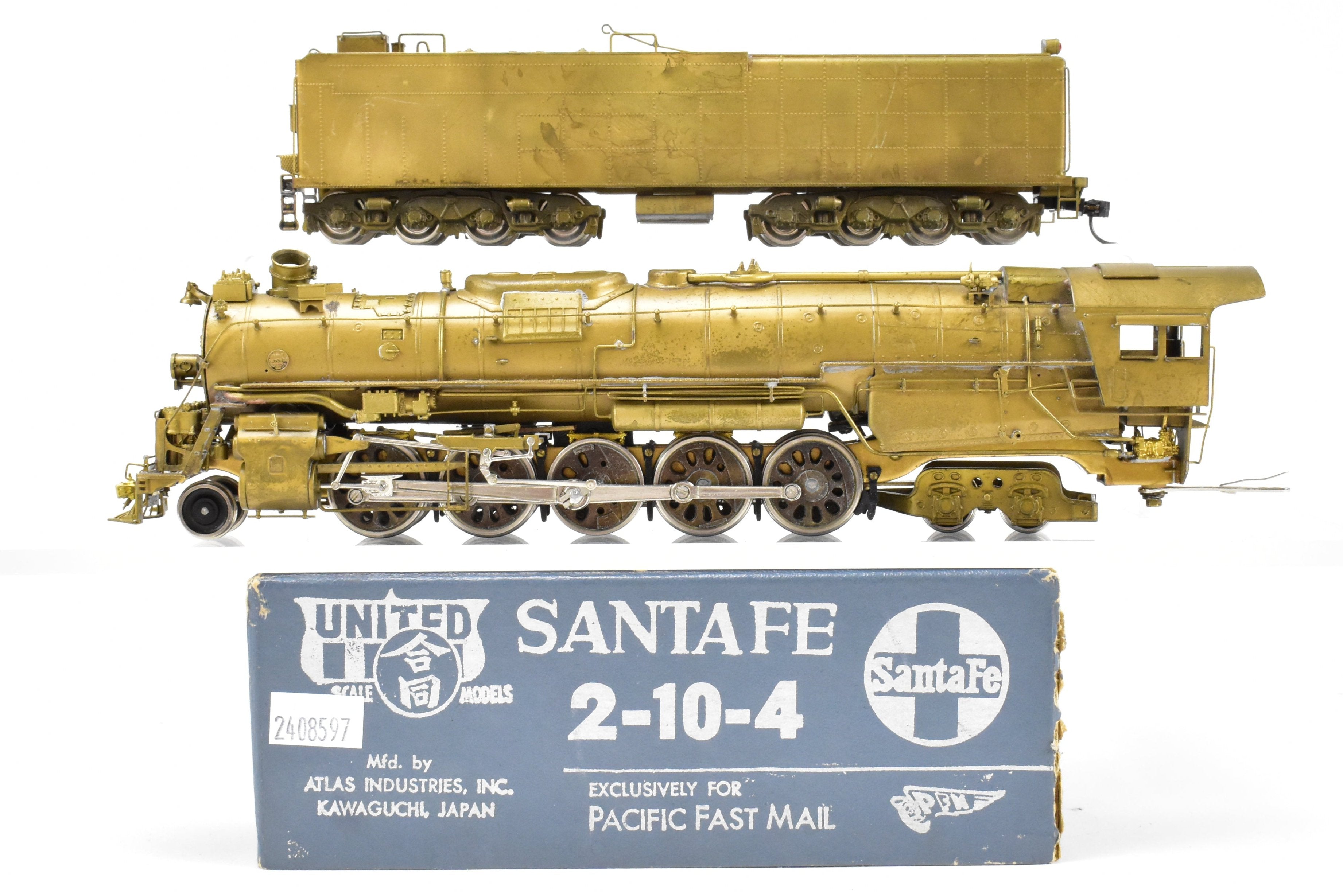 HO Scale Brass PFM - United ATSF - Santa Fe 2-10-4 Locomotive with Can Motor and Gearbox Conversion