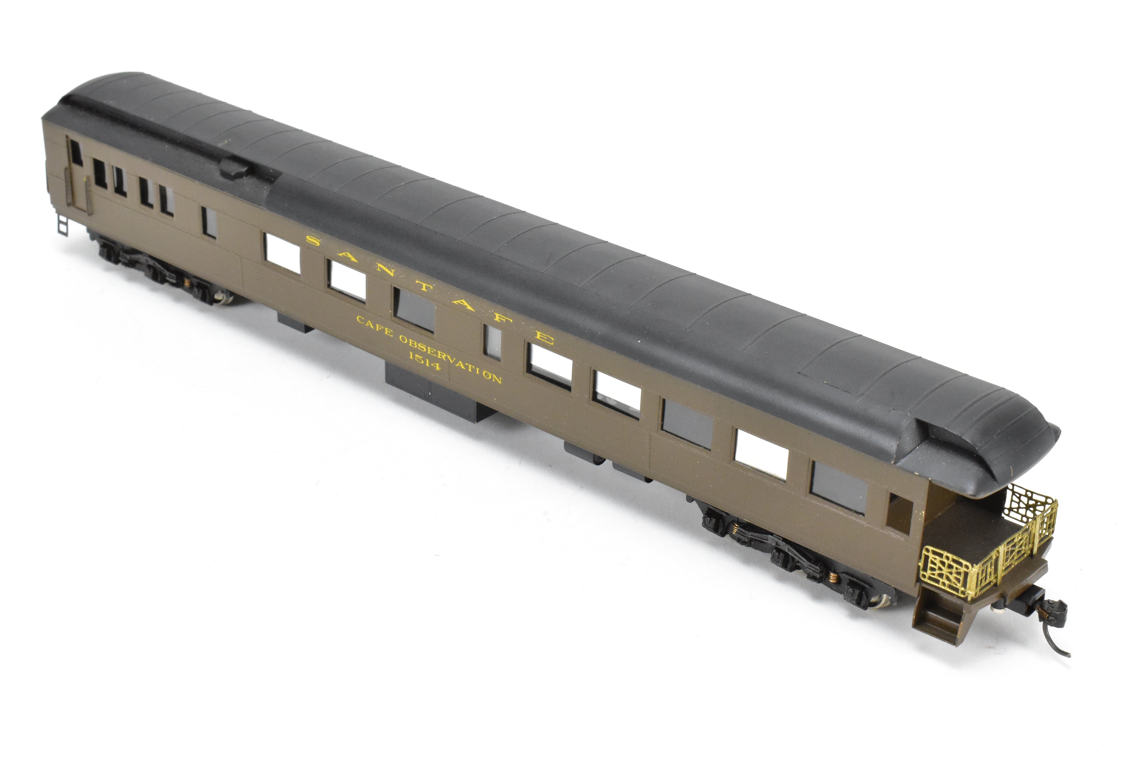 Custom Painted HO Scale Brass Lambert AT&SF Santa Fe Cafe Lounge Observation Car #1514 with Incorrect Box