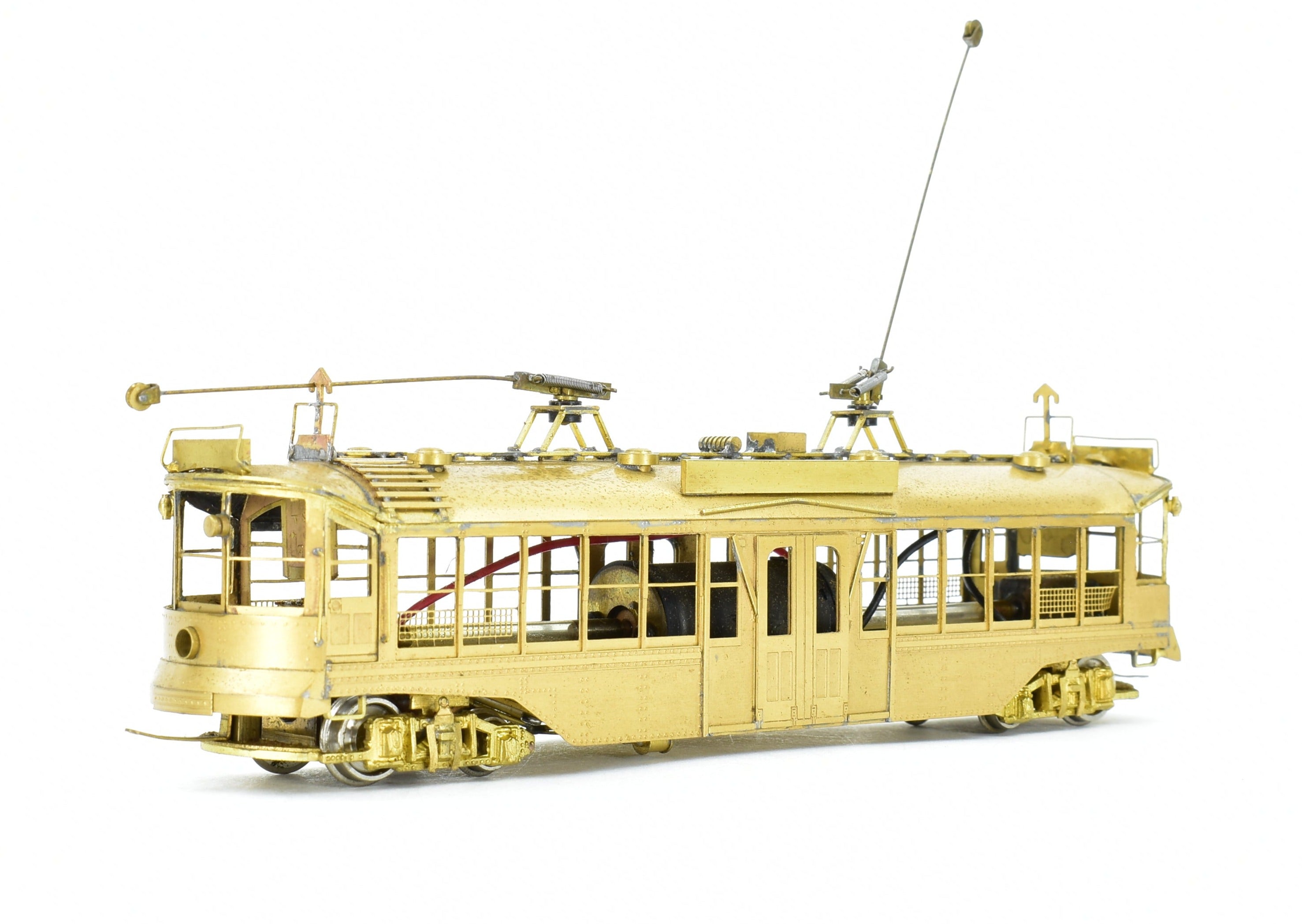 High - Quality HO Scale Custom Brass Pacific Electric Dragon Trolley Car Model without Original Packaging by Brass NJ Custom