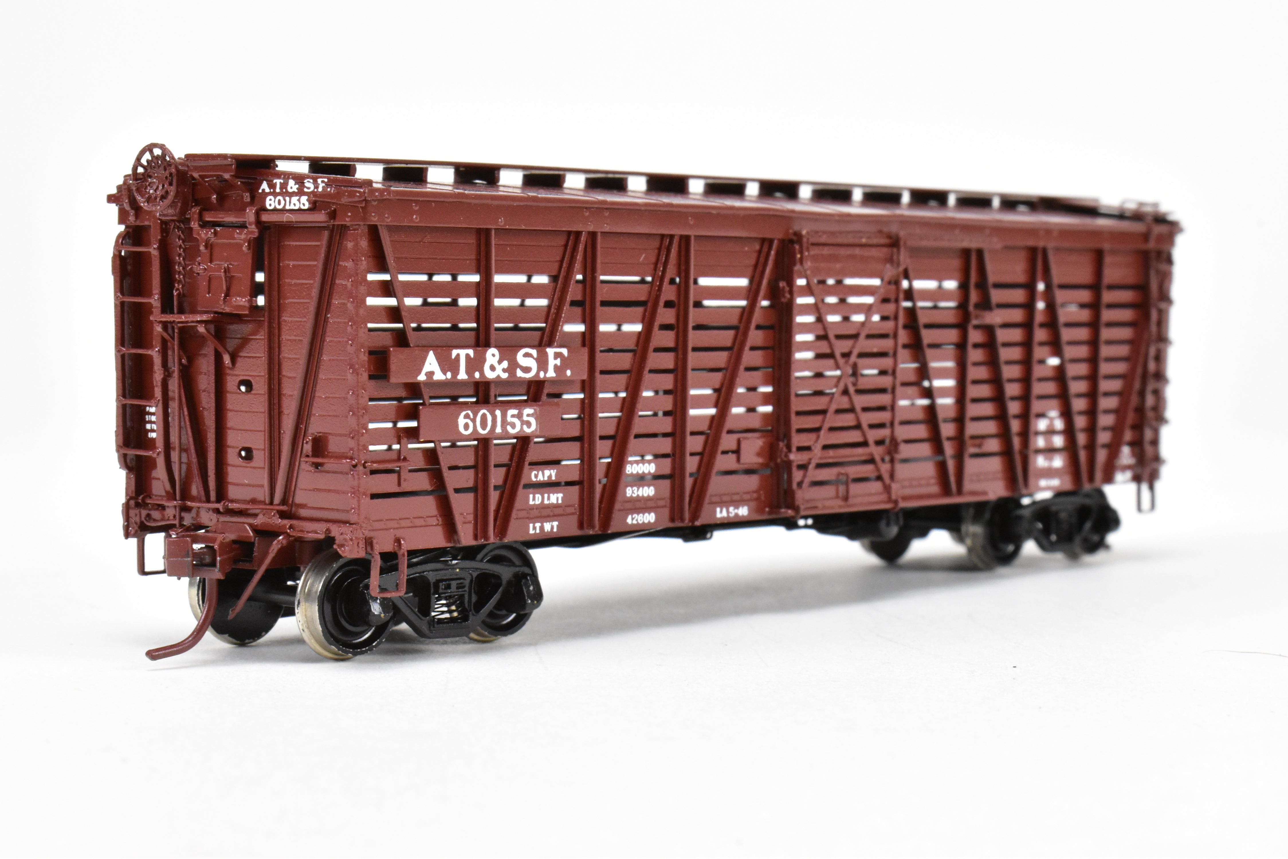 HO Scale Brass Santa Fe SK - T Stock Car C/P No. 60155 by Pecos River Brass