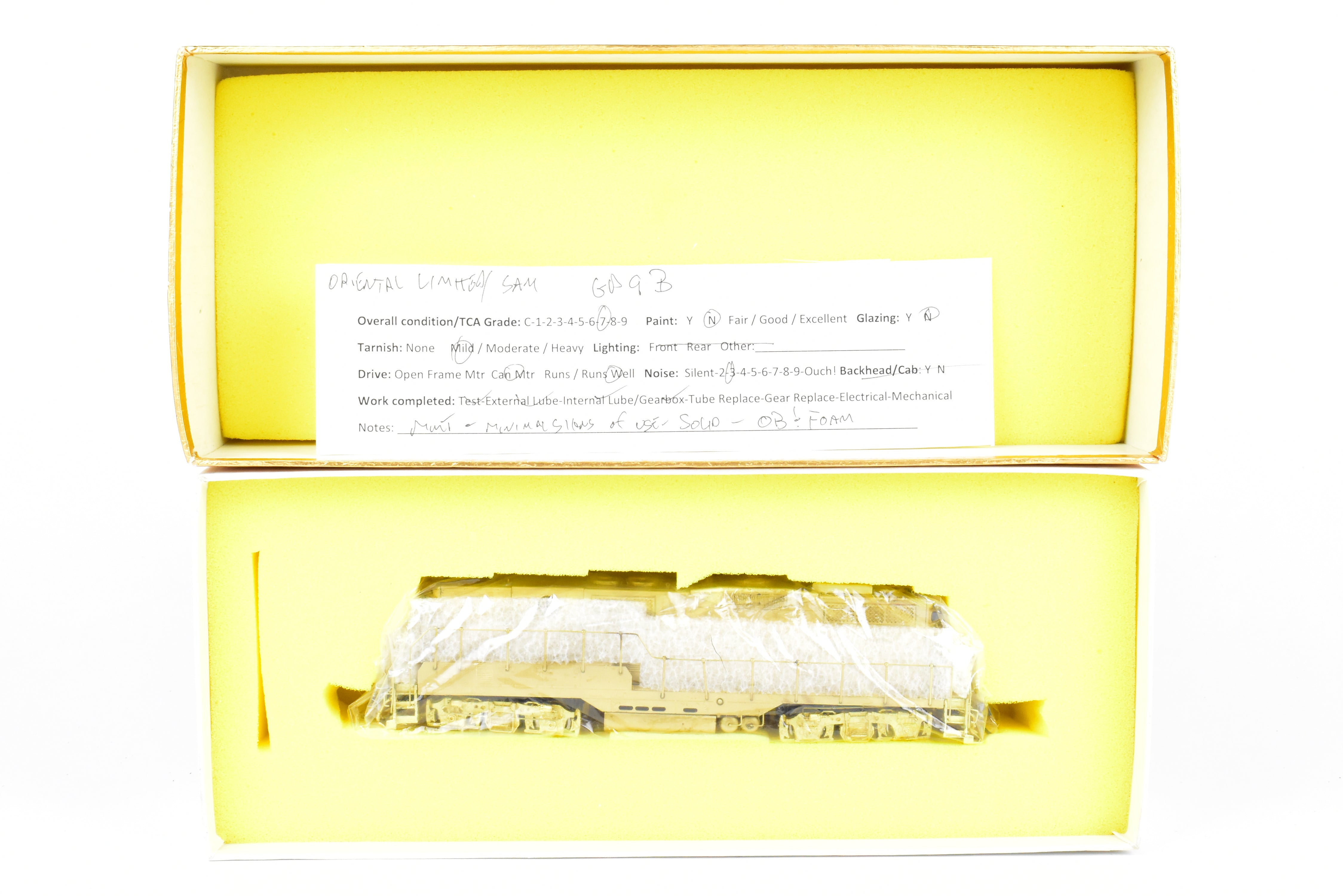 HO Brass Oriental Limited Union Pacific EMD GP9 1750 HP Cabless B Unit Model
