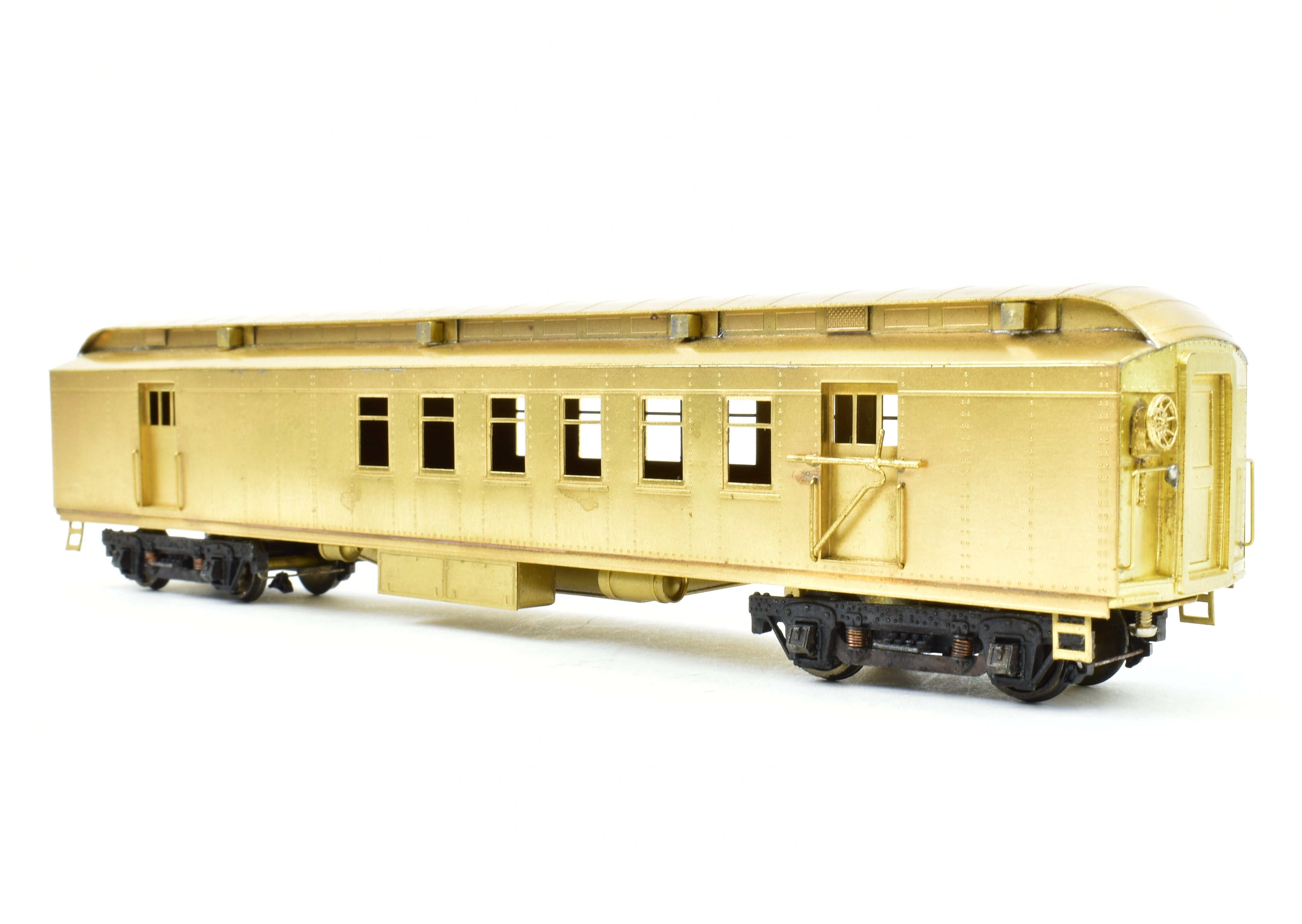 HO Scale Brass Lambert ATSF - Santa Fe Heavyweight Railway Post Office (RPO) Car Equipped with Central Valley Trucks for Model Trains