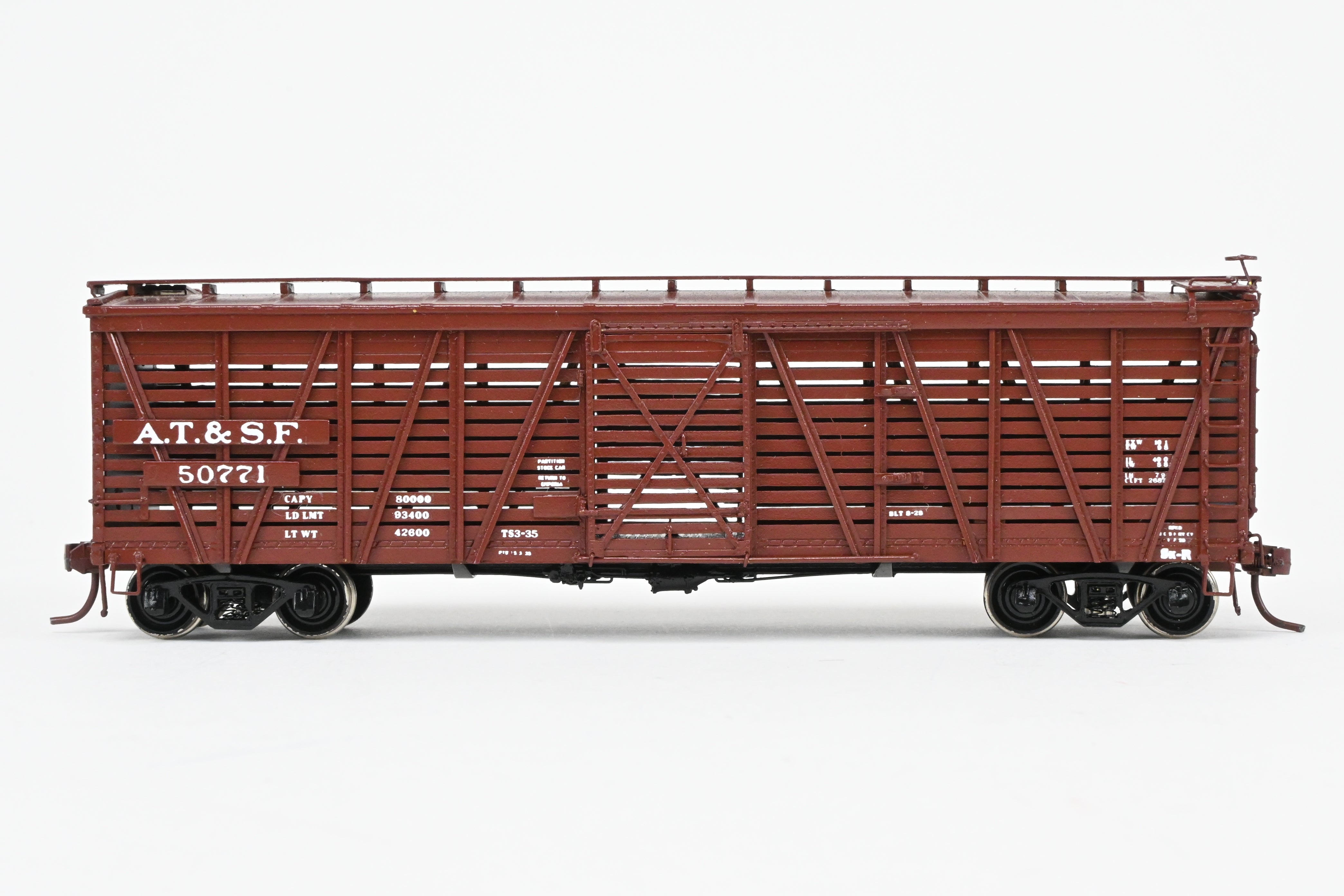 HO Scale Brass ATSF - Santa Fe Sk-R Stock Car No. 60771 Custom Painted