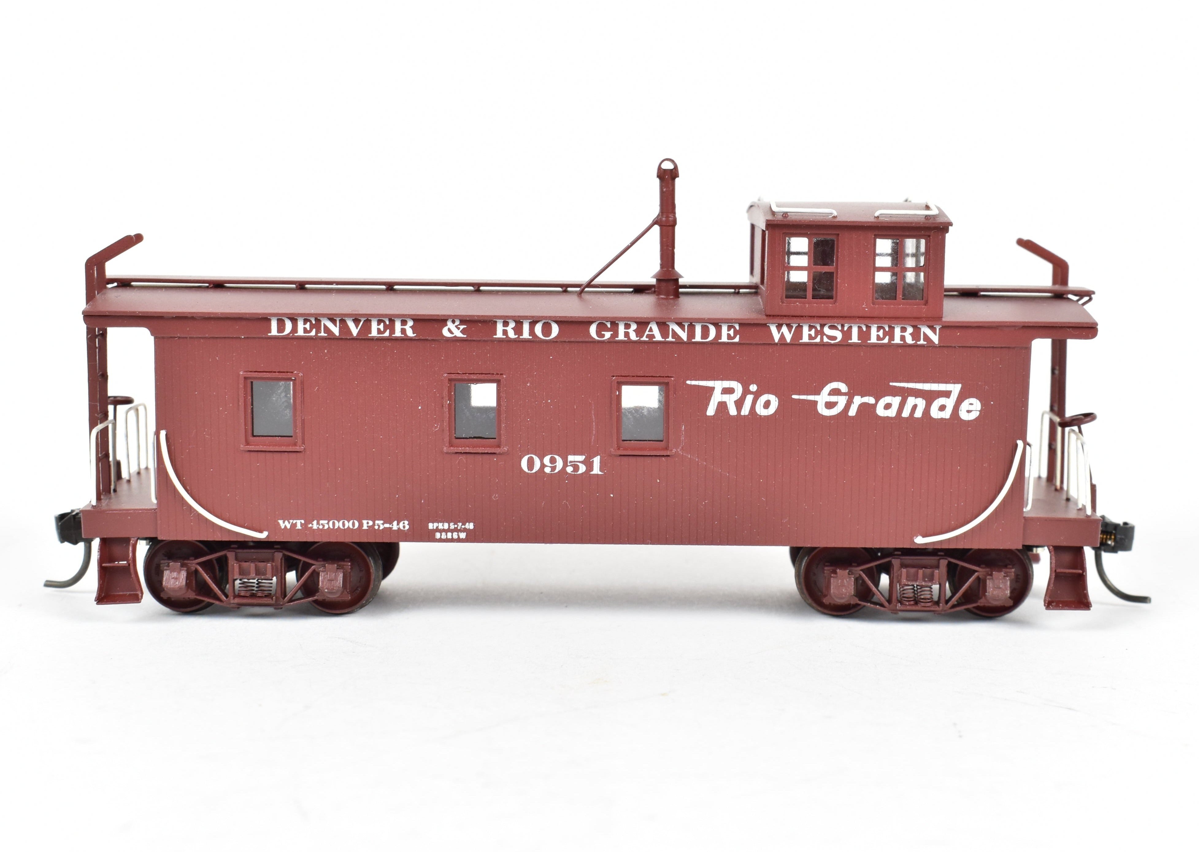 HO Scale Brass Pacific Fast Mail D&RGW Wood Caboose No. 0951 CP