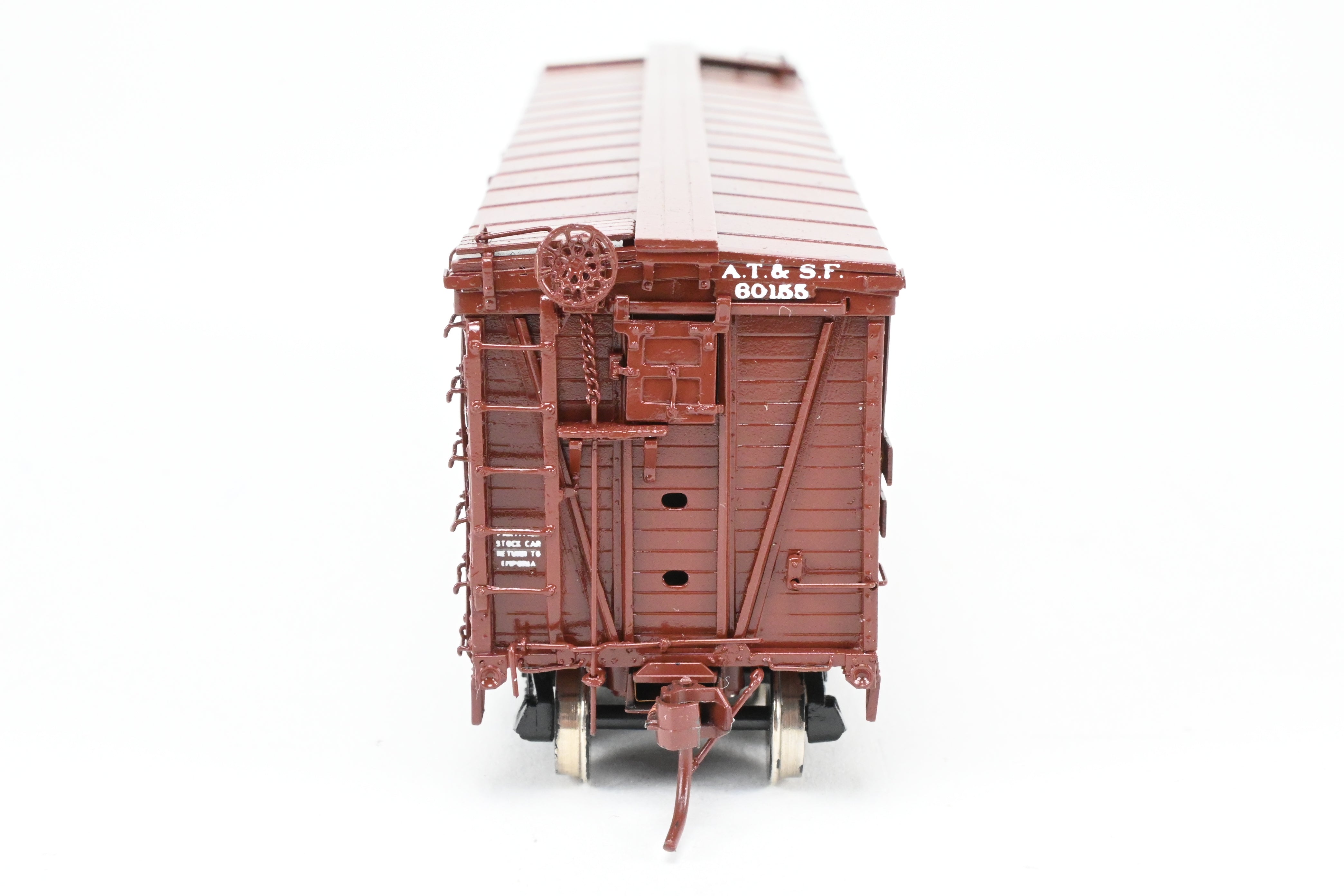 HO Scale Brass Santa Fe SK - T Stock Car C/P No. 60155 by Pecos River Brass