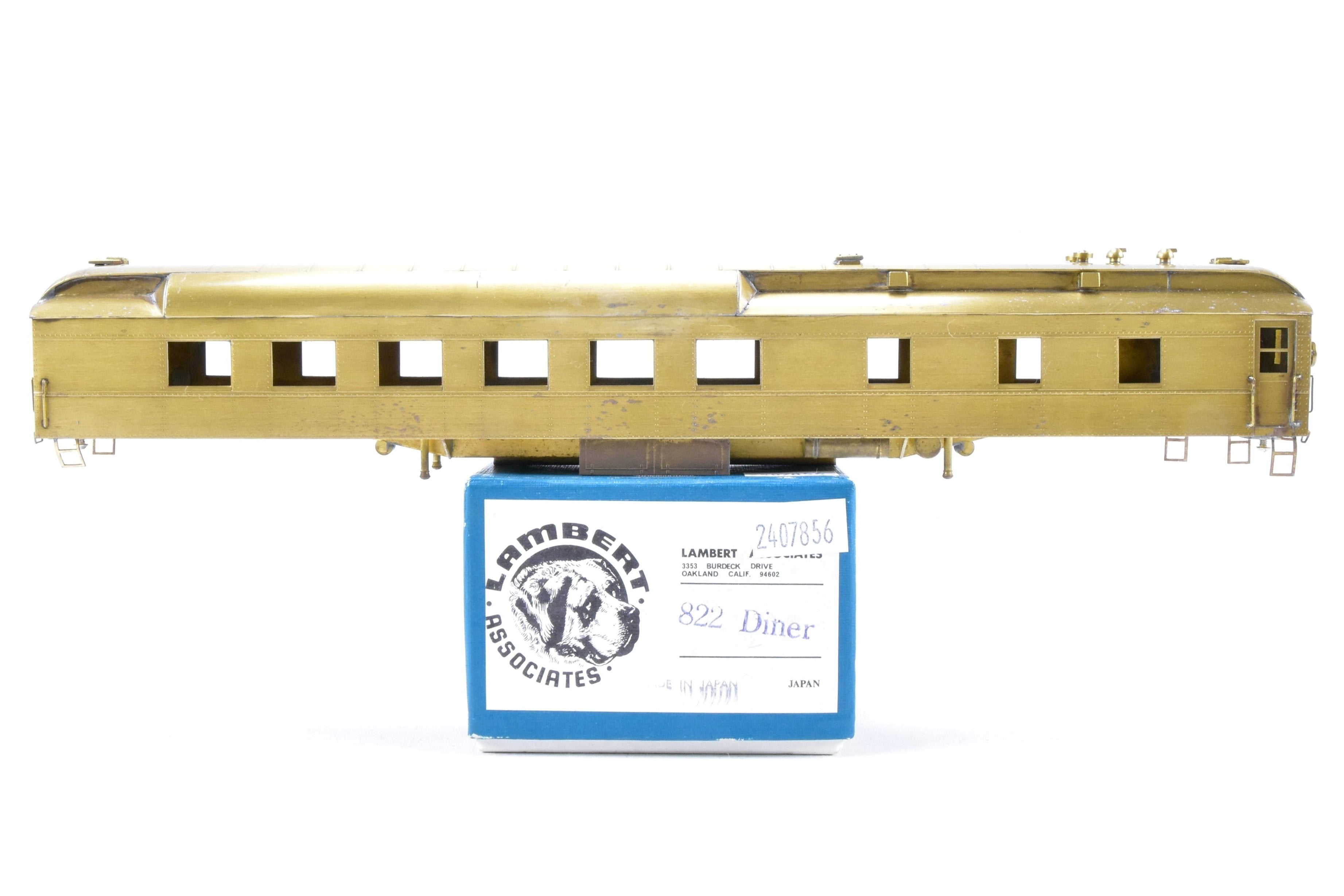 HO Scale Brass Lambert #822 Pullman Heavyweight Diner, No Trucks, Made in Japan