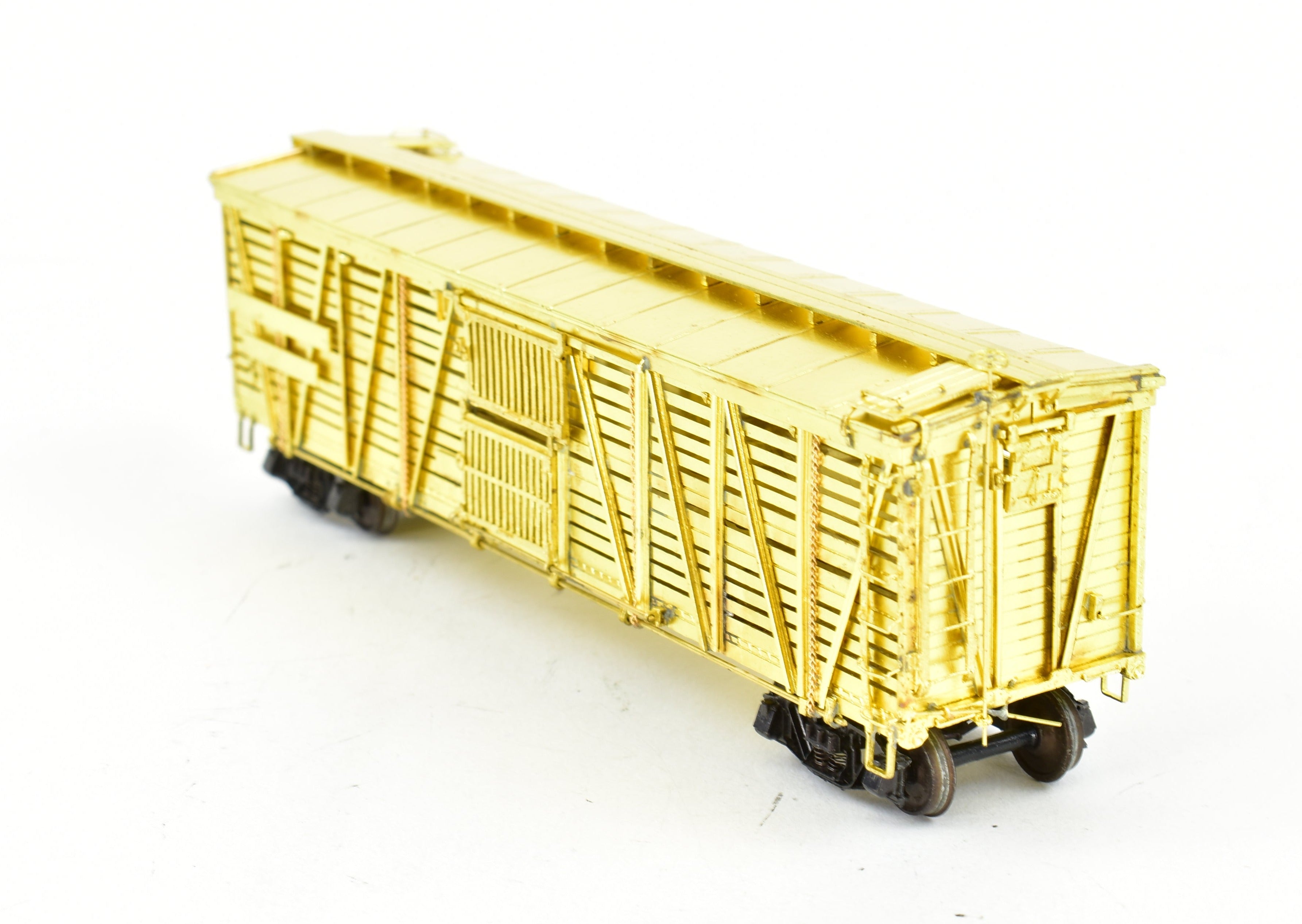 HO Scale Brass ATSF - Santa Fe Sk-Q Stock Car with Kadee Replacement Trucks