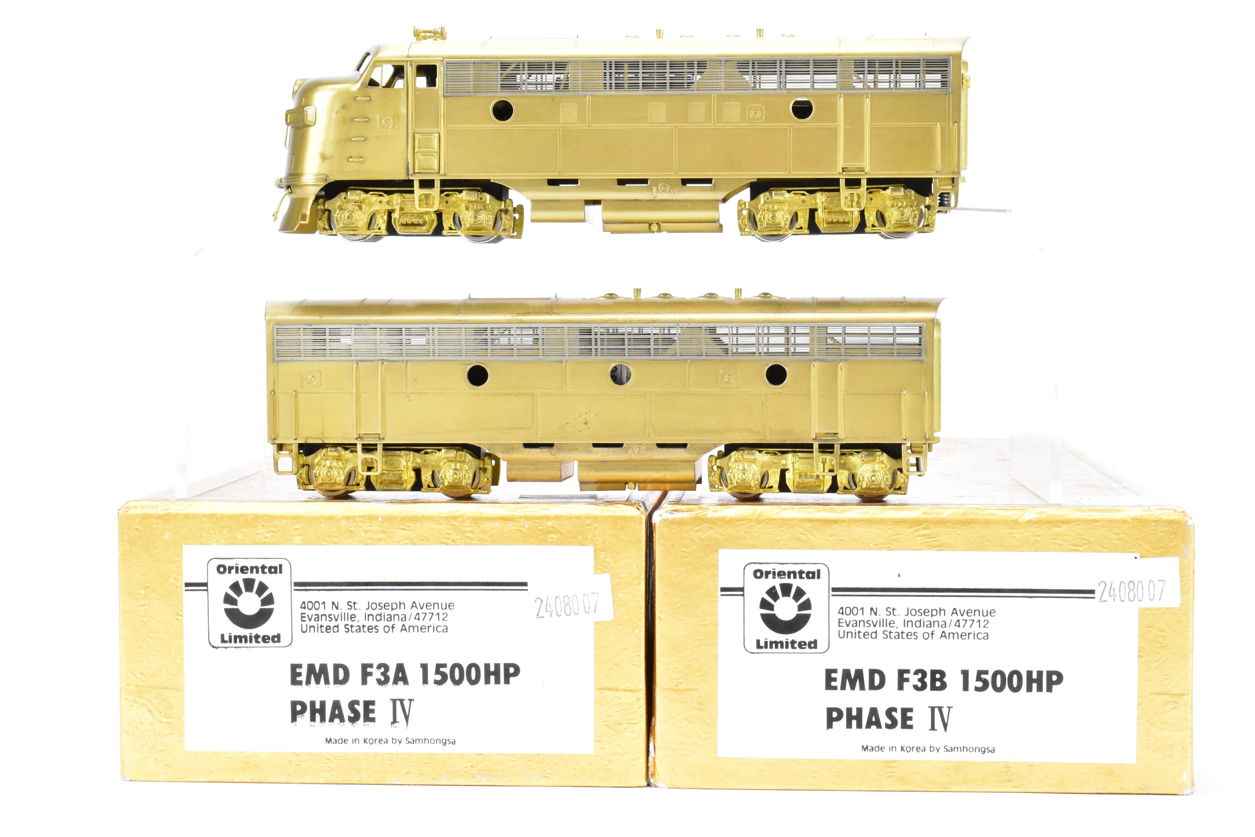 HO Scale Brass Oriental Limited 1500 HP 2-Unit F3A/F3B Road Set