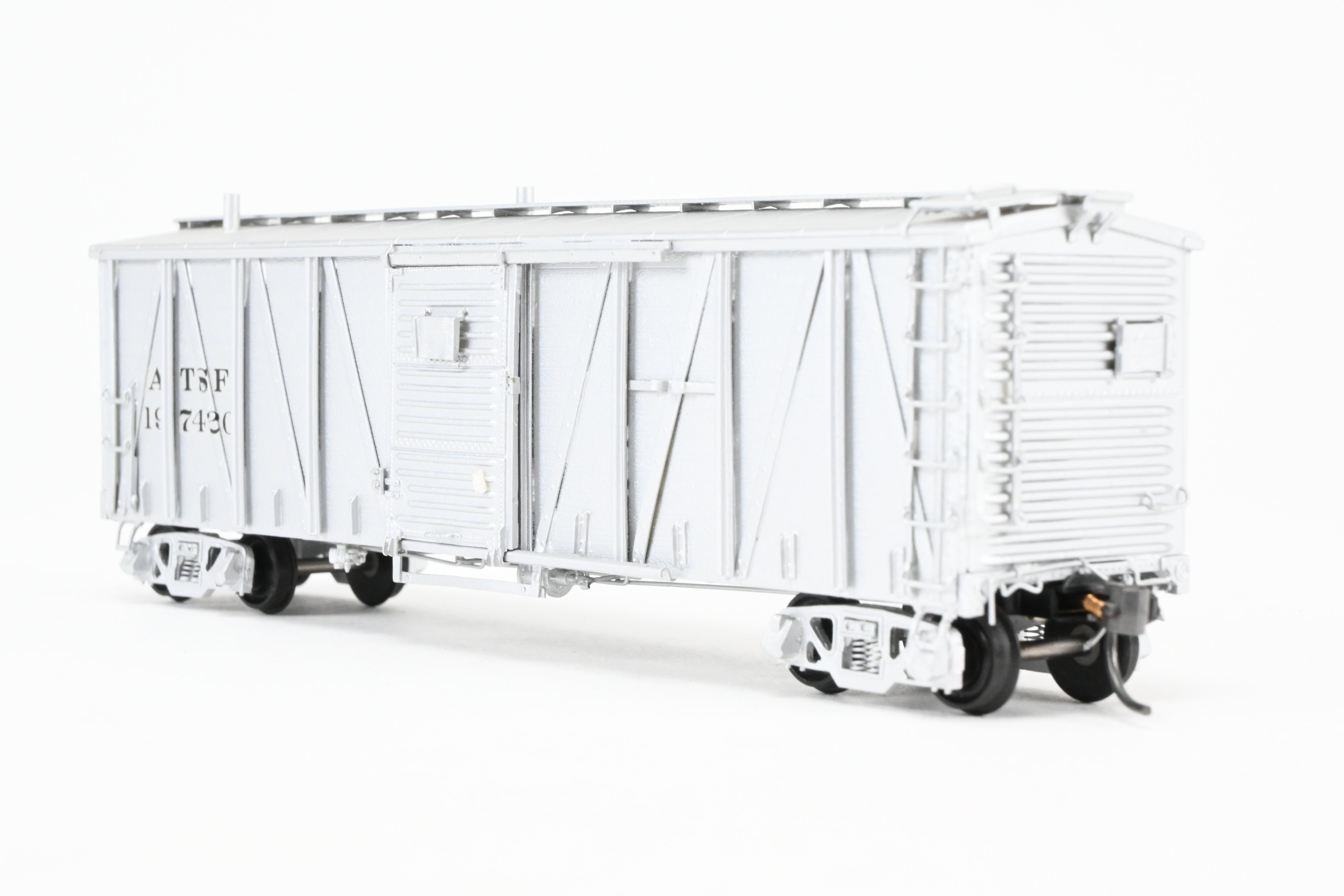 HO Scale Brass Model of Pecos River Brass ATSF - Santa Fe WX - 6 Work Boxcar with CP Number 197420