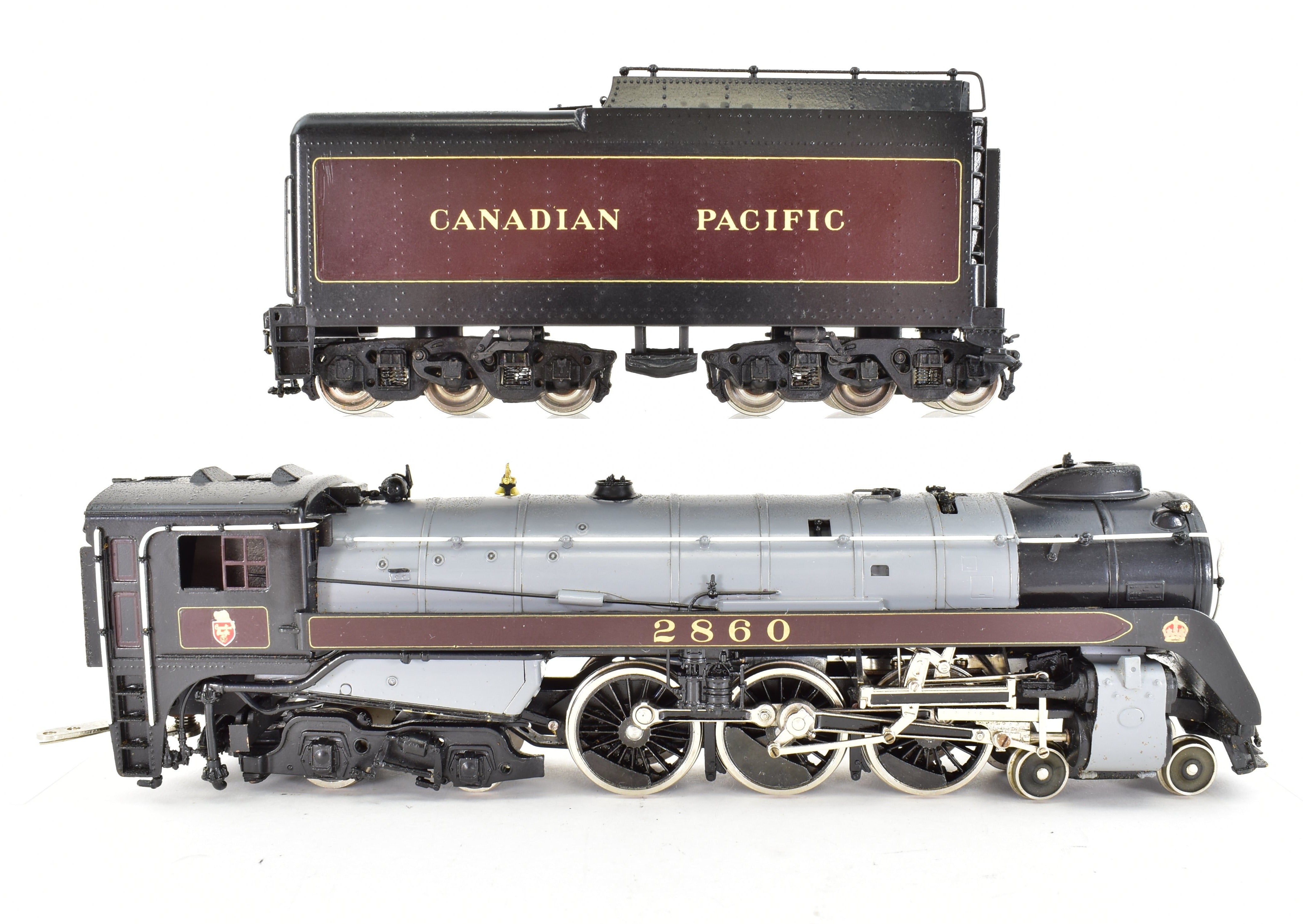HO Scale Brass PFM - Tenshodo Model Train of Canadian Pacific Railway 4-6-4 Class H-1e #2860 Royal Hudson with Factory Paint Finish