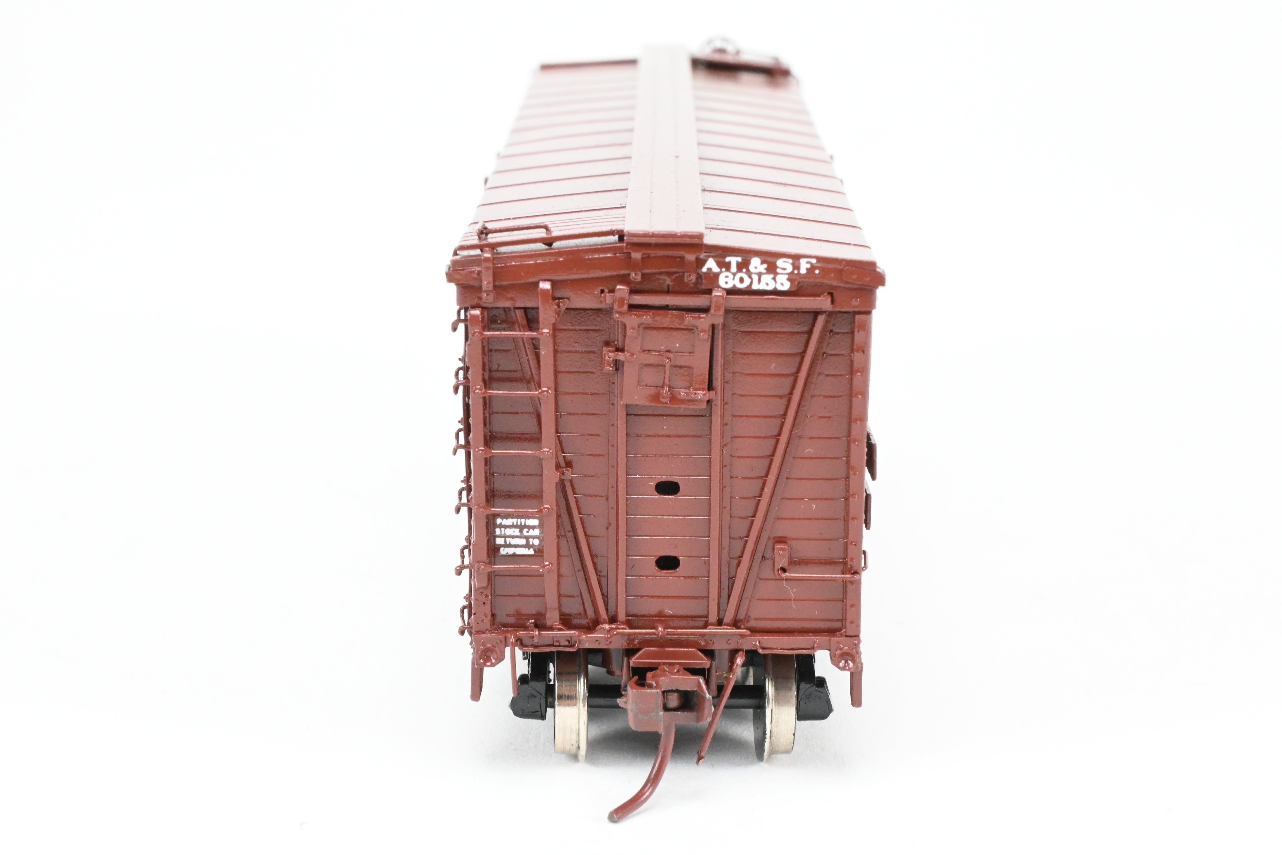HO Scale Brass Santa Fe SK - T Stock Car C/P No. 60155 by Pecos River Brass