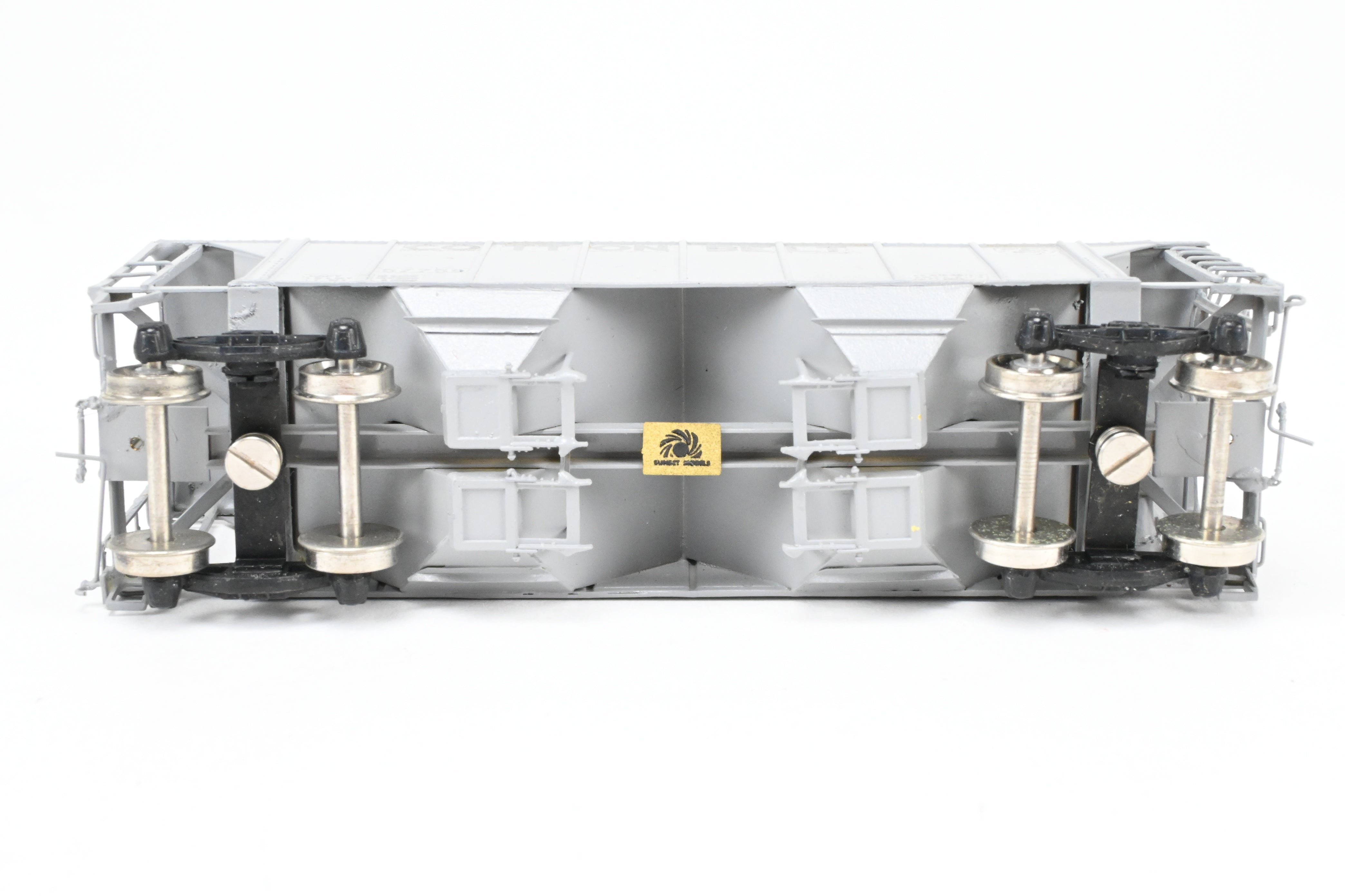 HO Brass Sunset/ACF Cotton Belt Grey Custom-Painted 70-Ton Covered Hopper #57759