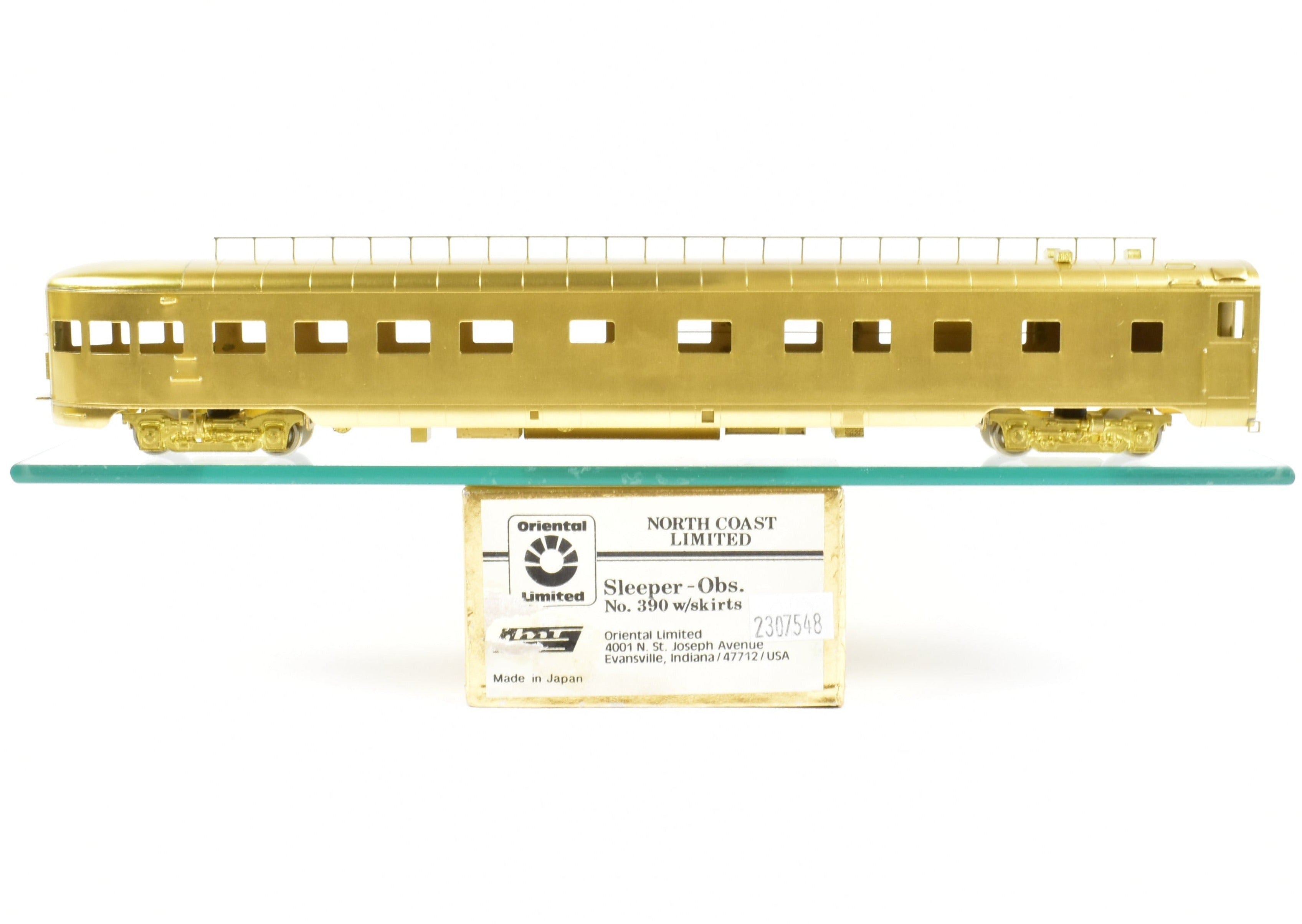 HO Brass Oriental Limited NP - 1948 North Coast Limited Sleeper Observation 390 with Skirts