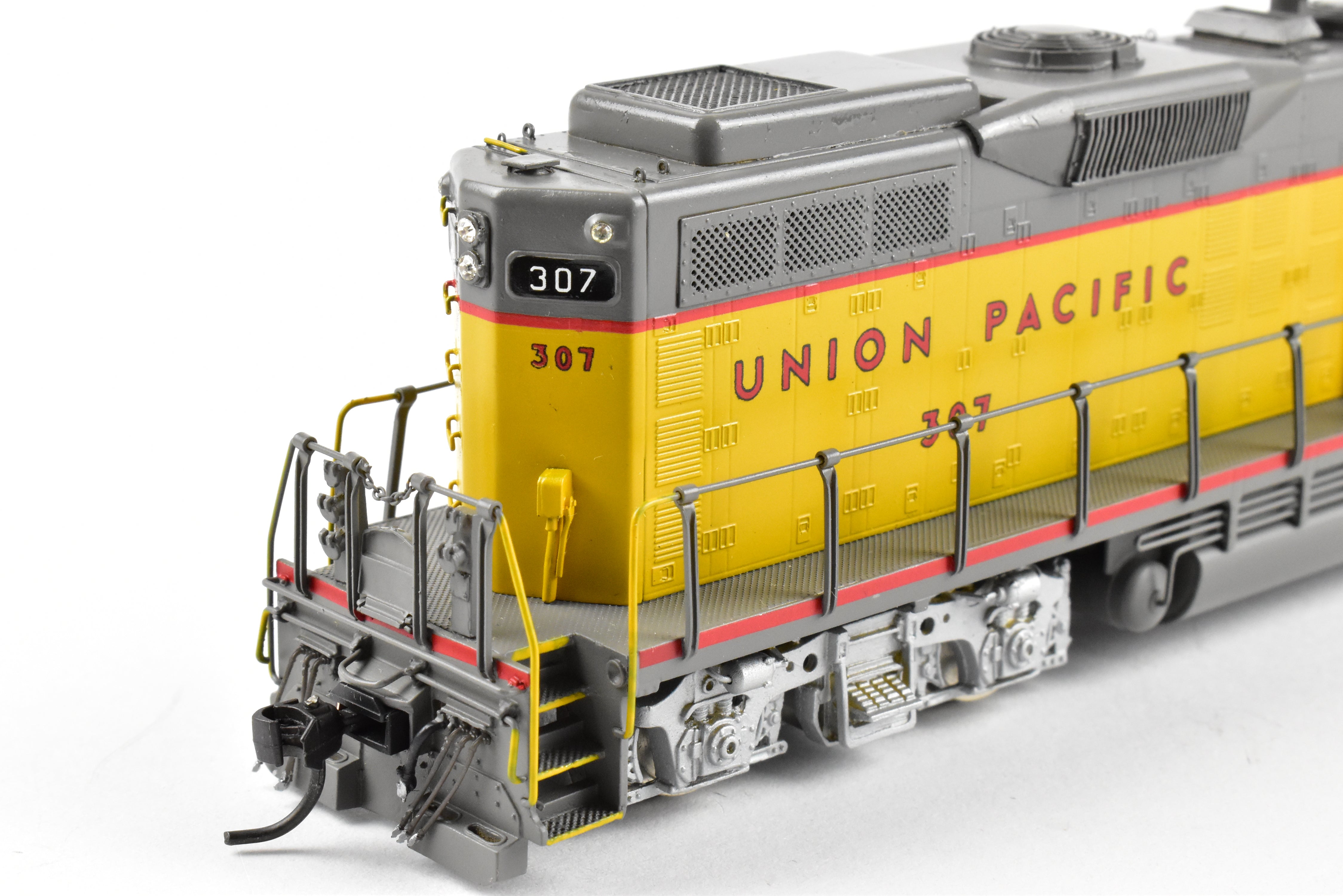 HO Scale Brass Model of Oriental Limited Union Pacific EMD GP9 Locomotive with 1750 HP MA Version, Unit Number 307