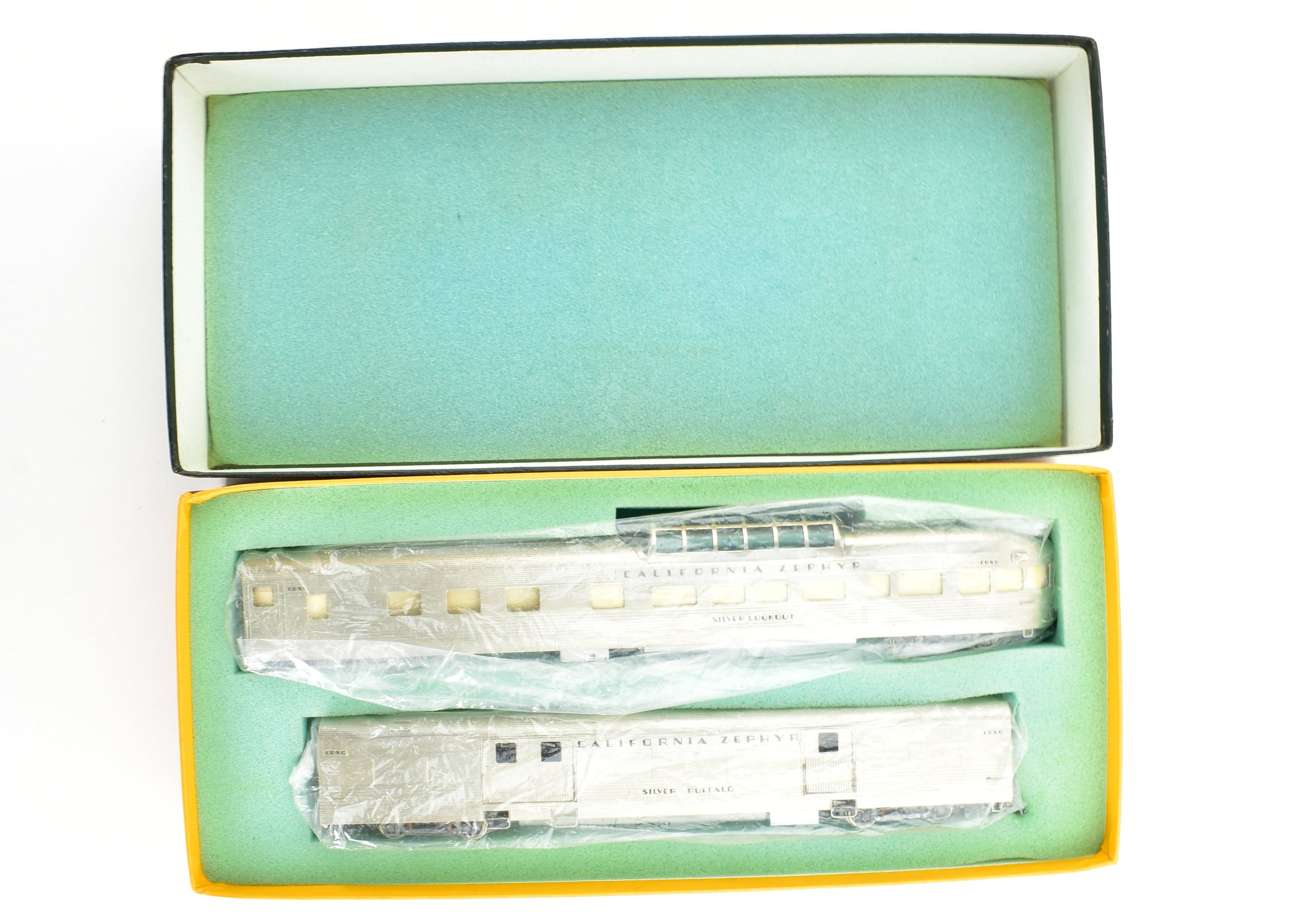 HO Scale Brass Nickel Plate Products (NPP) CB&Q - Burlington Route, WP & D&RGW California Zephyr Dome - Observation Baggage Train Set Model