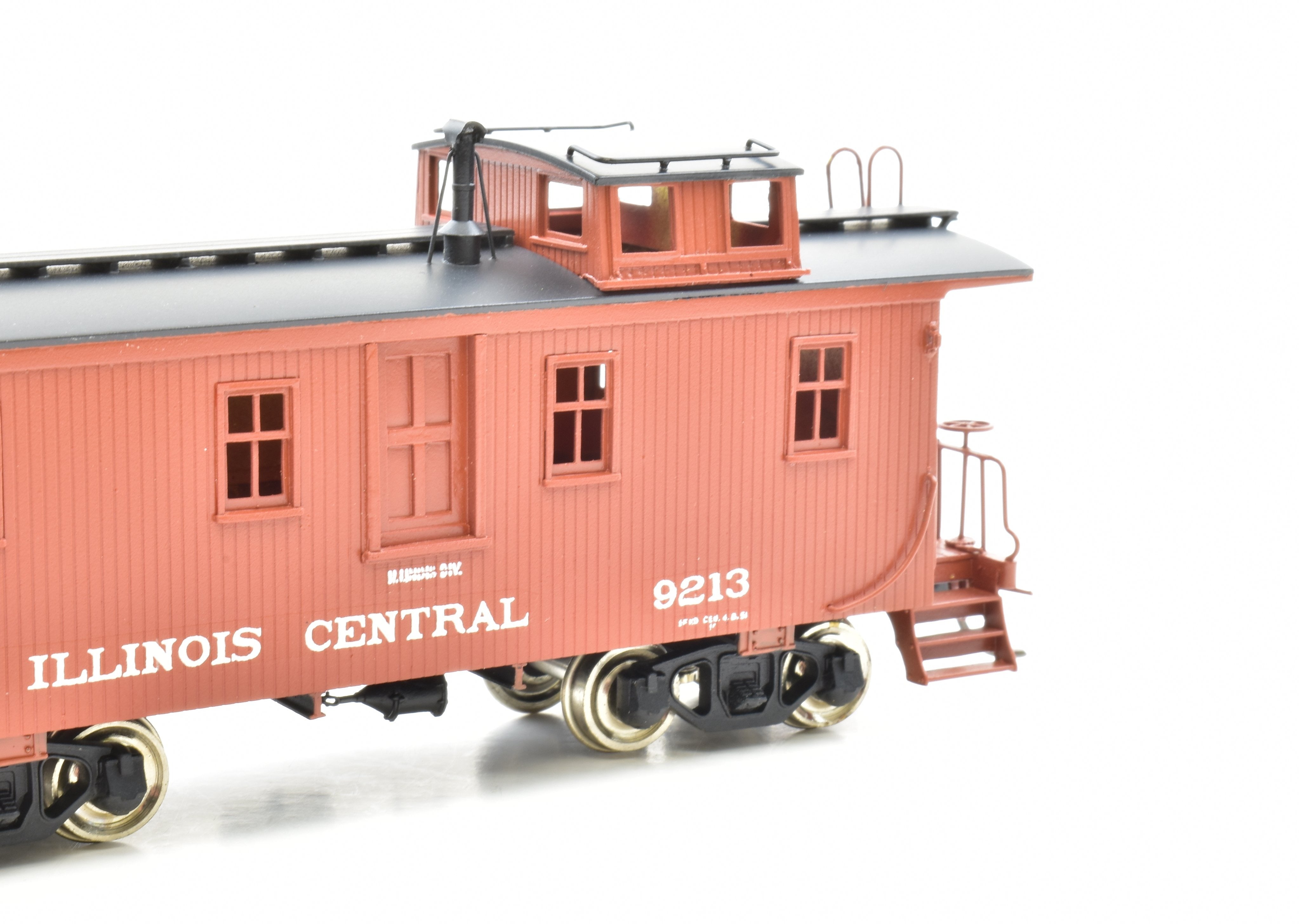 HO Scale Brass Pacific Fast Mail (PFM) SKI Illinois Central Wood Caboose Factory Painted Model Train Car