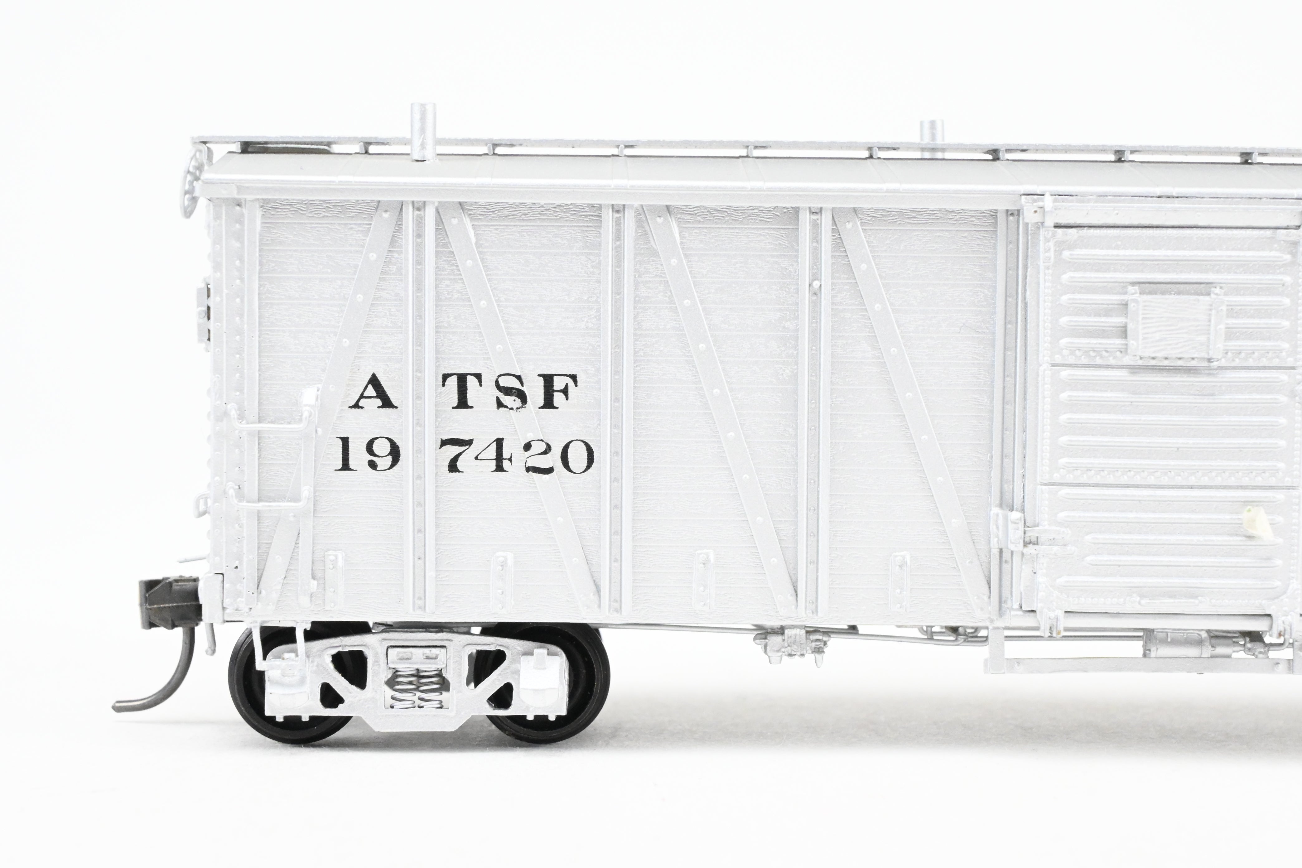 HO Scale Brass Model of Pecos River Brass ATSF - Santa Fe WX - 6 Work Boxcar with CP Number 197420