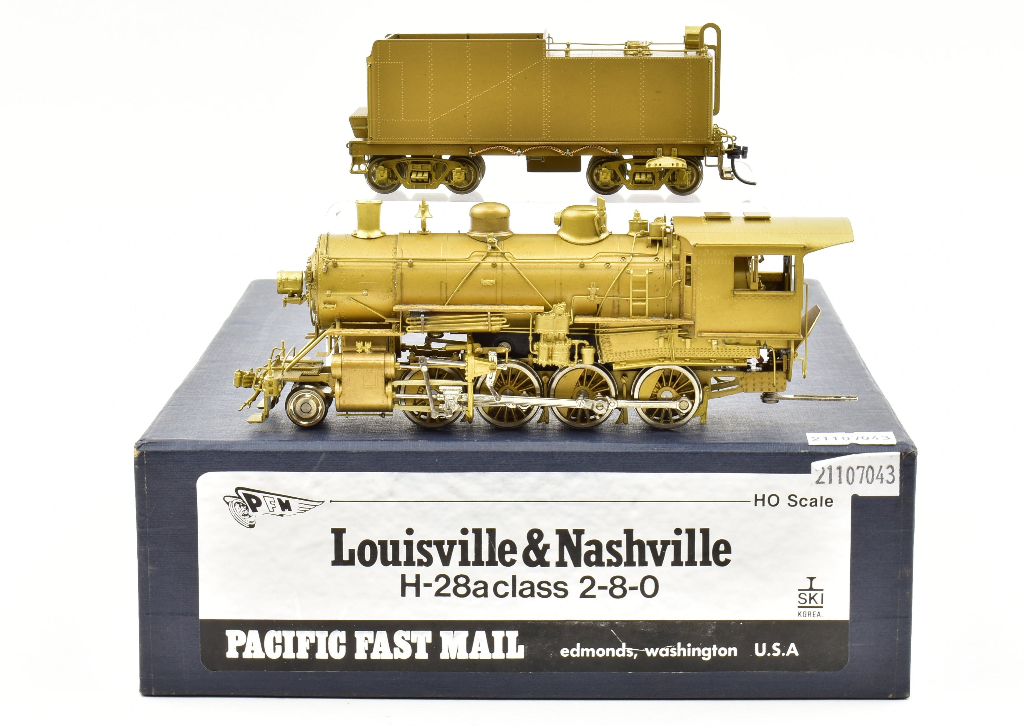 1985 HO Brass PFM - SKI Louisville & Nashville H - 28a Class 2 - 8 - 0 Model