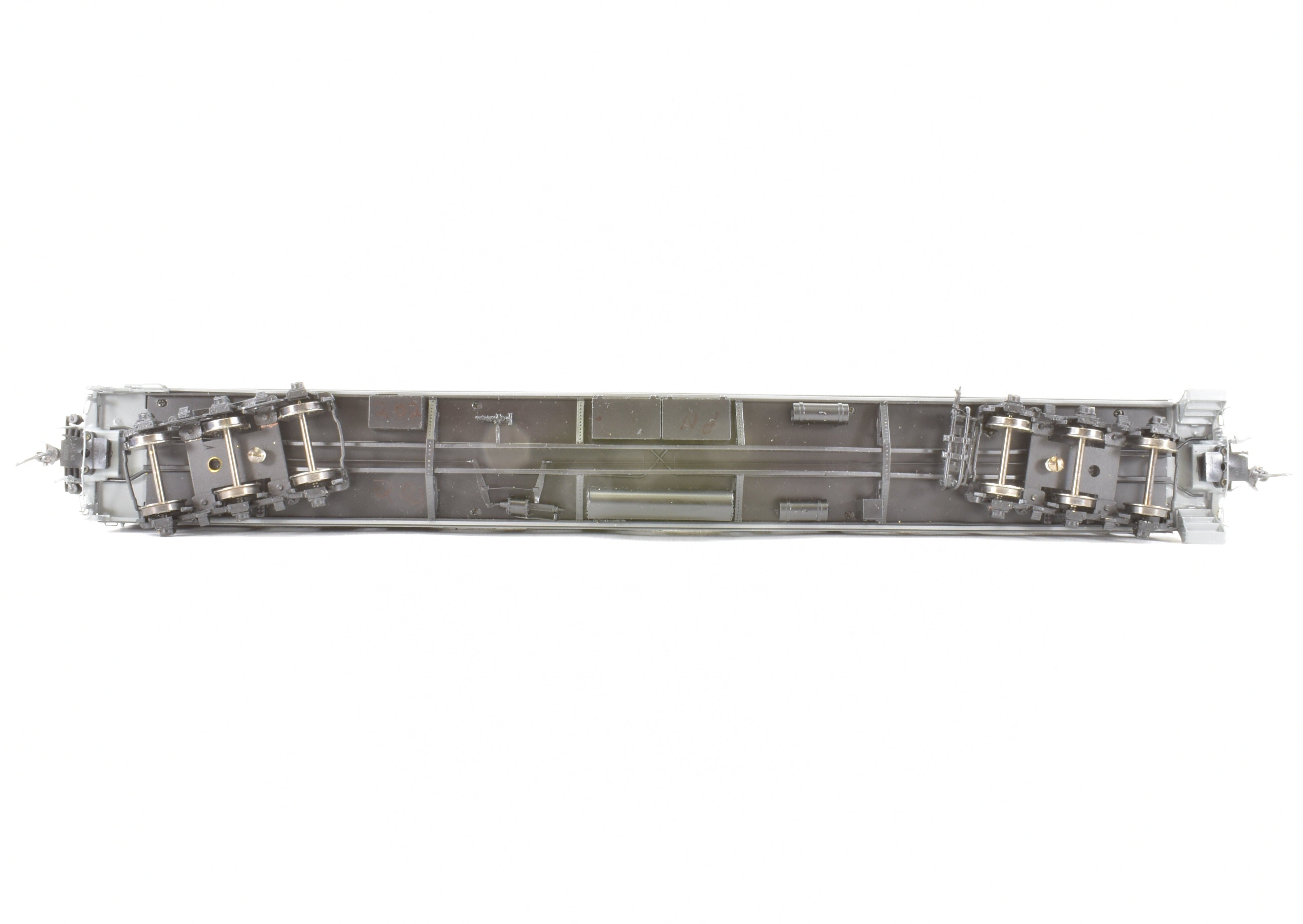 HO Scale Brass Model of Pecos River Brass ATSF - Santa Fe 80 - Foot Cafe Observation Car #1514 in Two - Tone Grey Finish for Model Train Enthusiasts