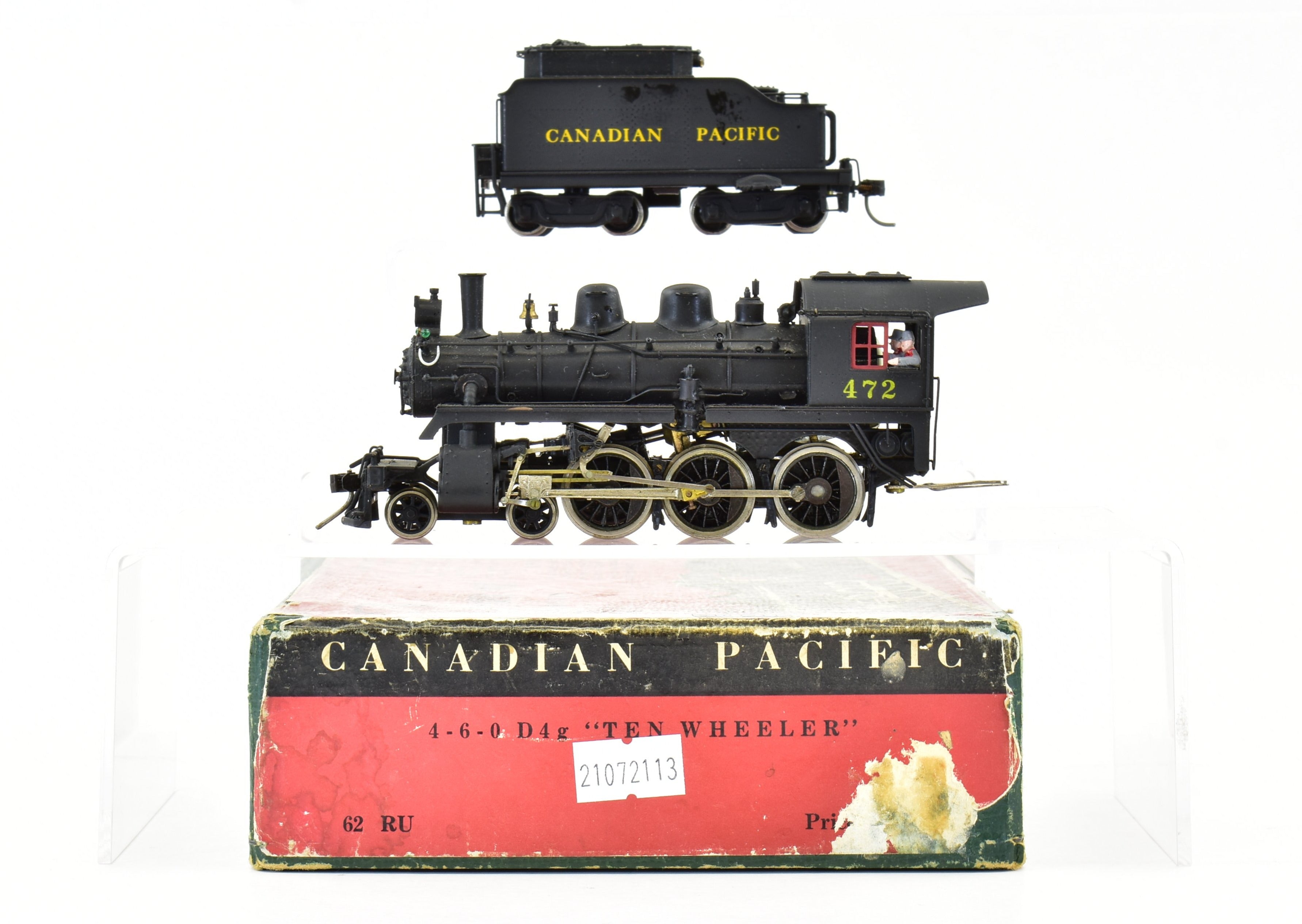 Custom Painted HO Brass Pacific Pike CPR Canadian Pacific Railway D4G 4-6-0 Model