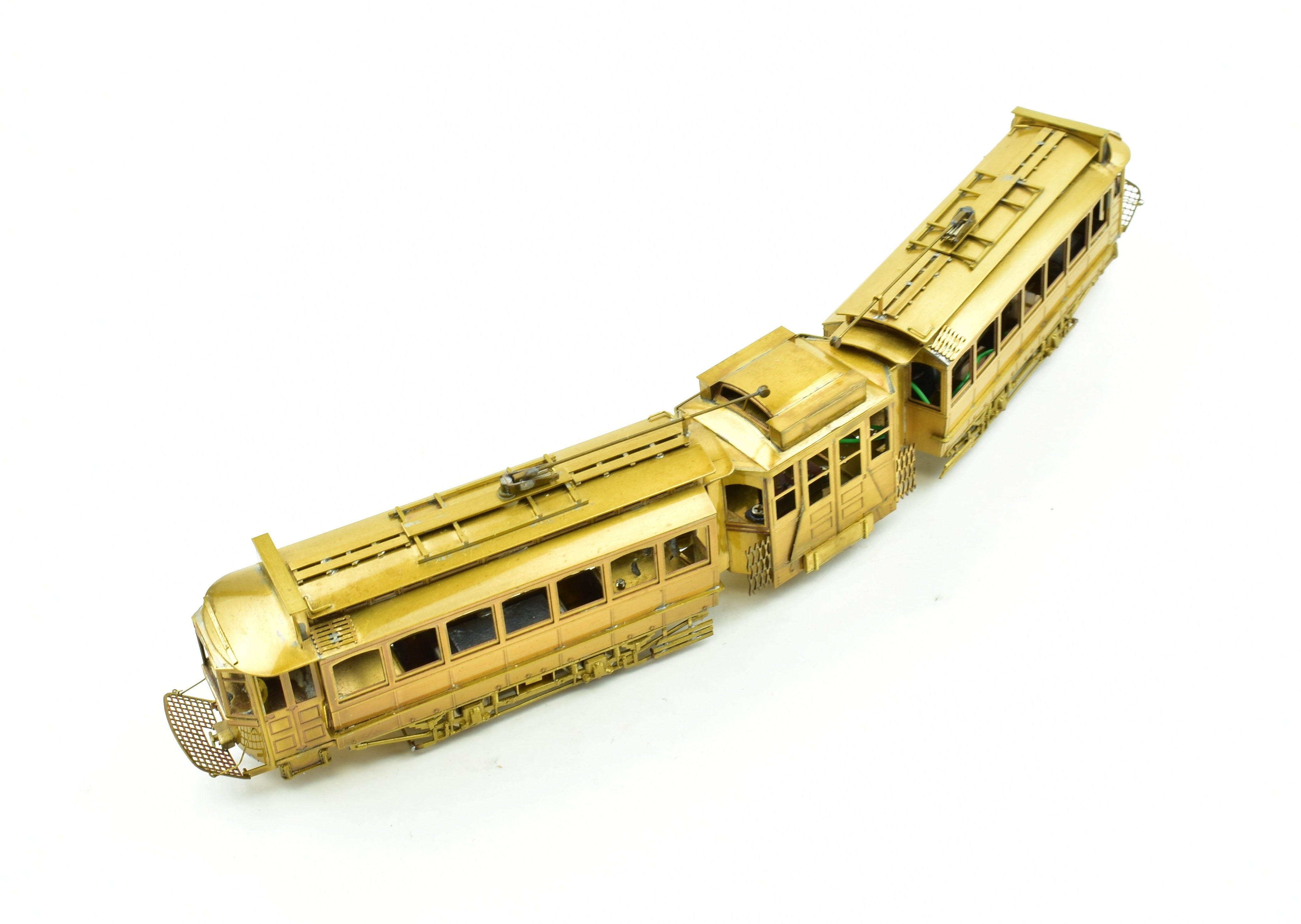 Rare HO Scale Custom Brass Single Truck Articulated Trolley of Boston Elevated Railroad