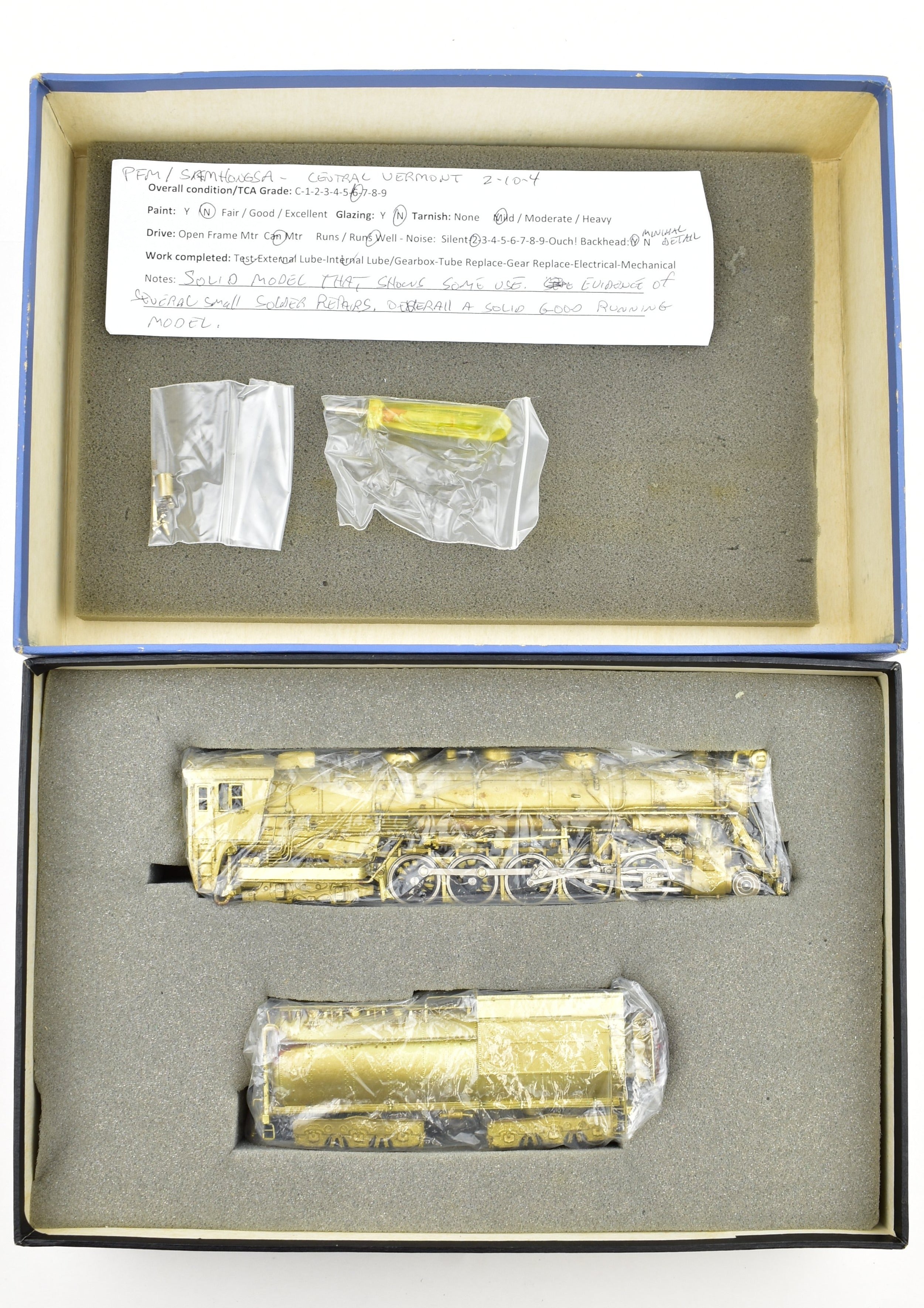 HO Scale Brass PFM Samhongsa Central Vermont T-3a 2-10-4 Model