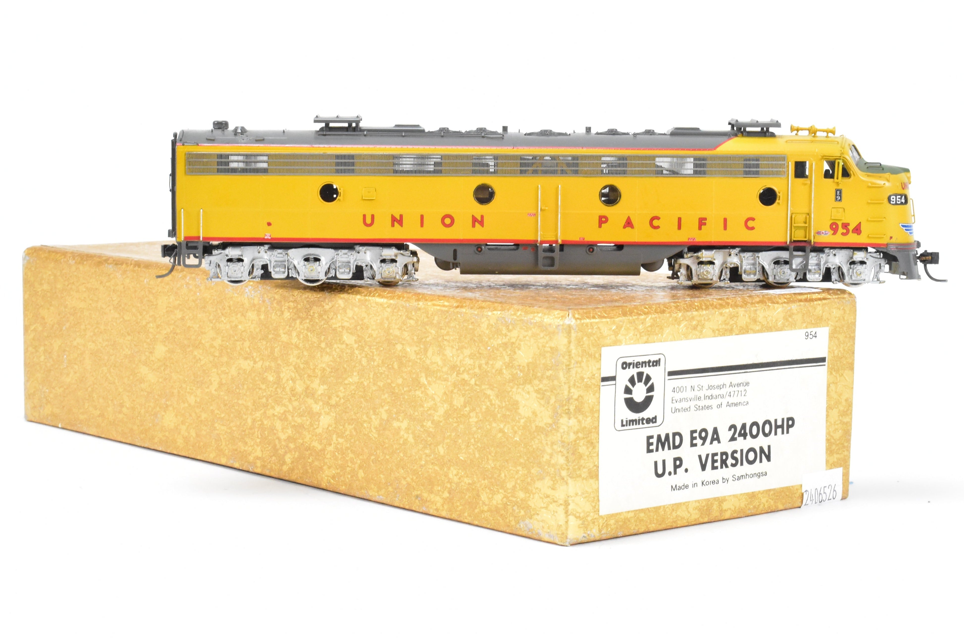 HO Scale Brass Union Pacific Version EMD E9A 2000 HP Custom - Painted Model Train, Oriental Limited, No. 954