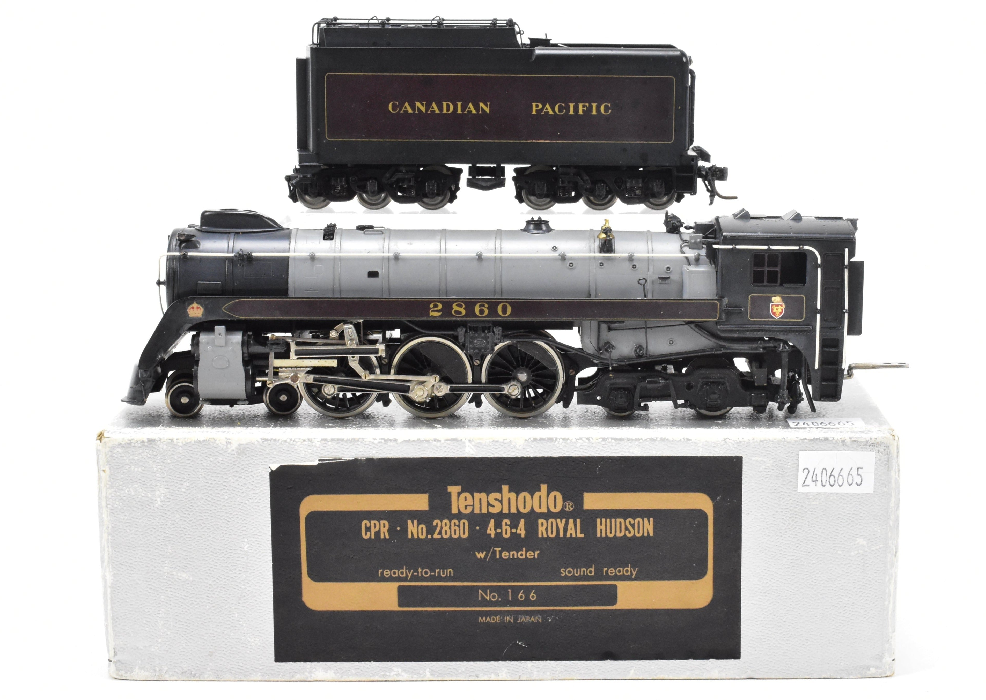 HO Scale Brass PFM - Tenshodo CPR Canadian Pacific H-1e #2860 Royal Hudson Factory Painted Model