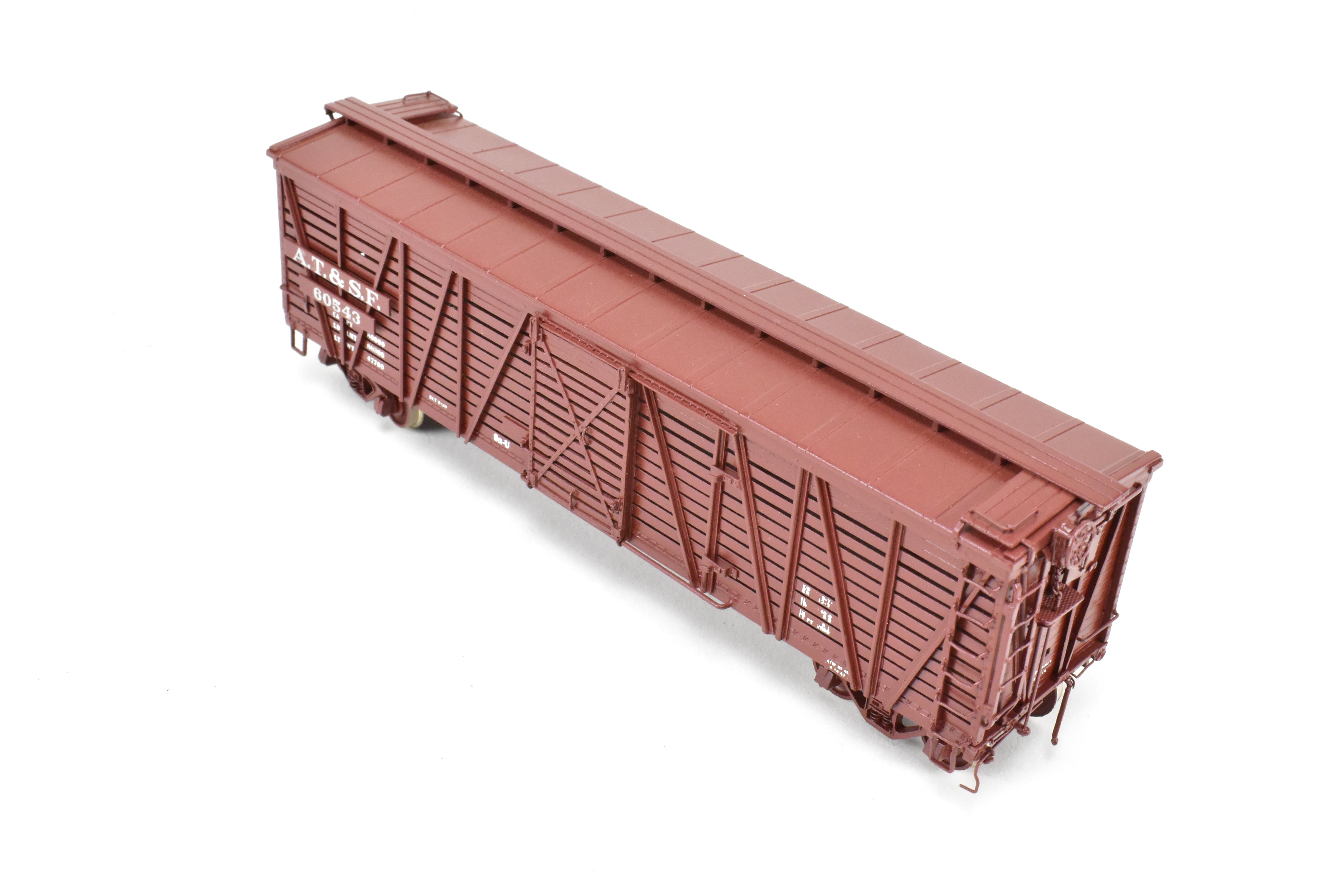 High - Quality HO Scale Brass Santa Fe SK - U Stock Car Model No. 60543 by Pecos River Brass for ATSF