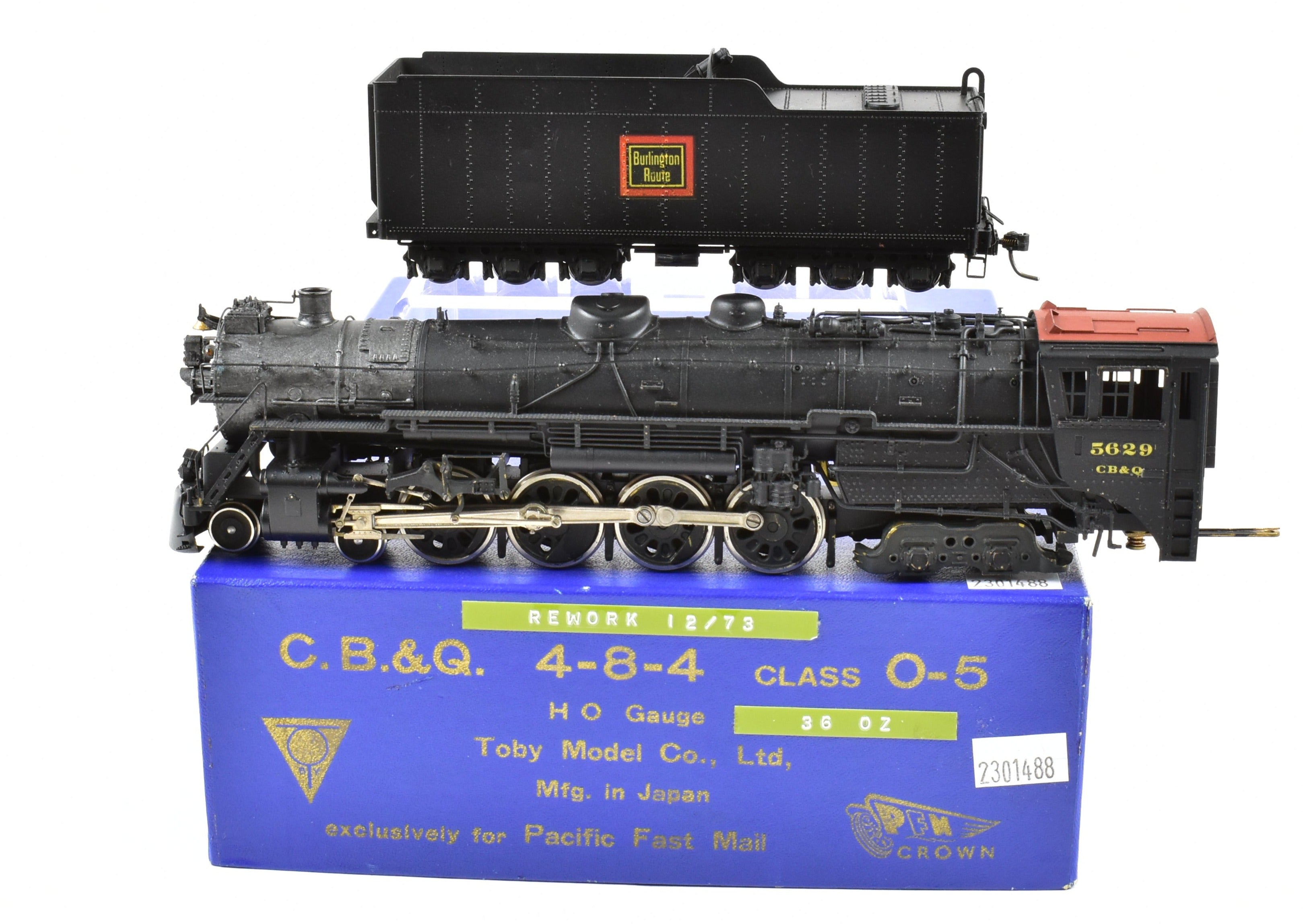 1969 HO Brass PFM Toby Crown Model CP No. 5629 Burlington Route 4-8-4 O-5