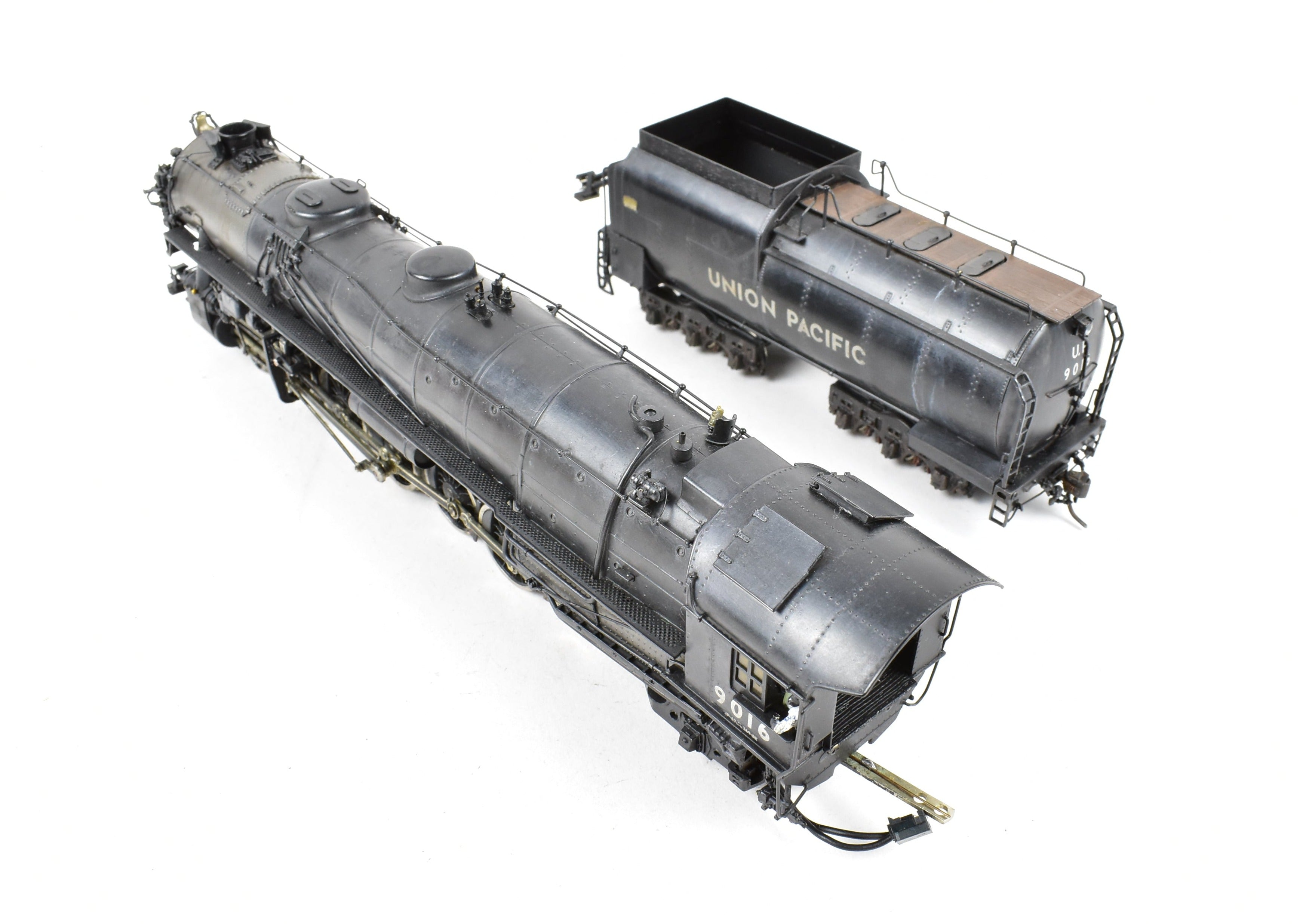 HO Scale Brass Key Imports Union Pacific 4-12-2 Standard Steam Locomotive of the 9000 Series, Specifically Standard Niners #9016 with Light Weathering Effect