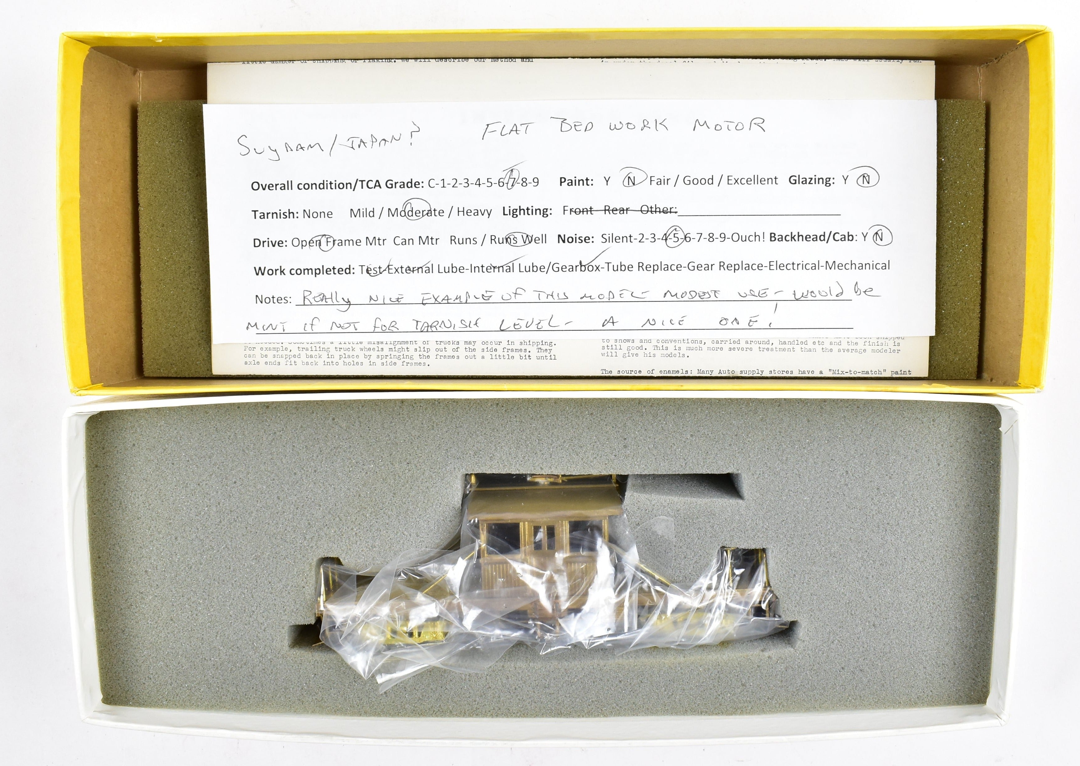 High - Quality HO Scale Brass Suydam Flat Bed Work Motor Model for Sacramento Northern and Various Roads